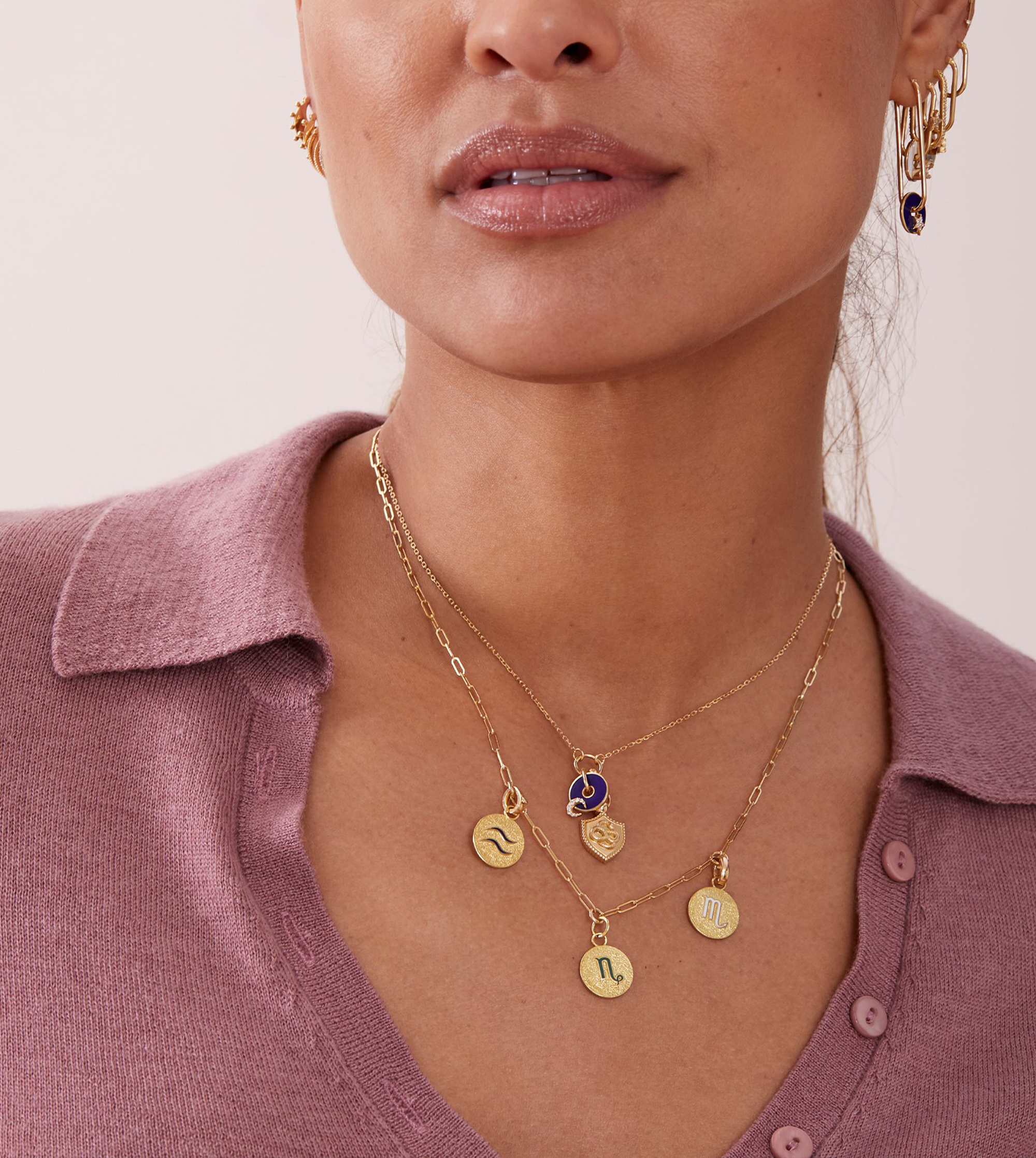 Blue Crescent Moon Champleve Enamel Pendant Necklace - Elegant Drop Jewelry for Women, Perfect for Evening Parties & Special Occasions