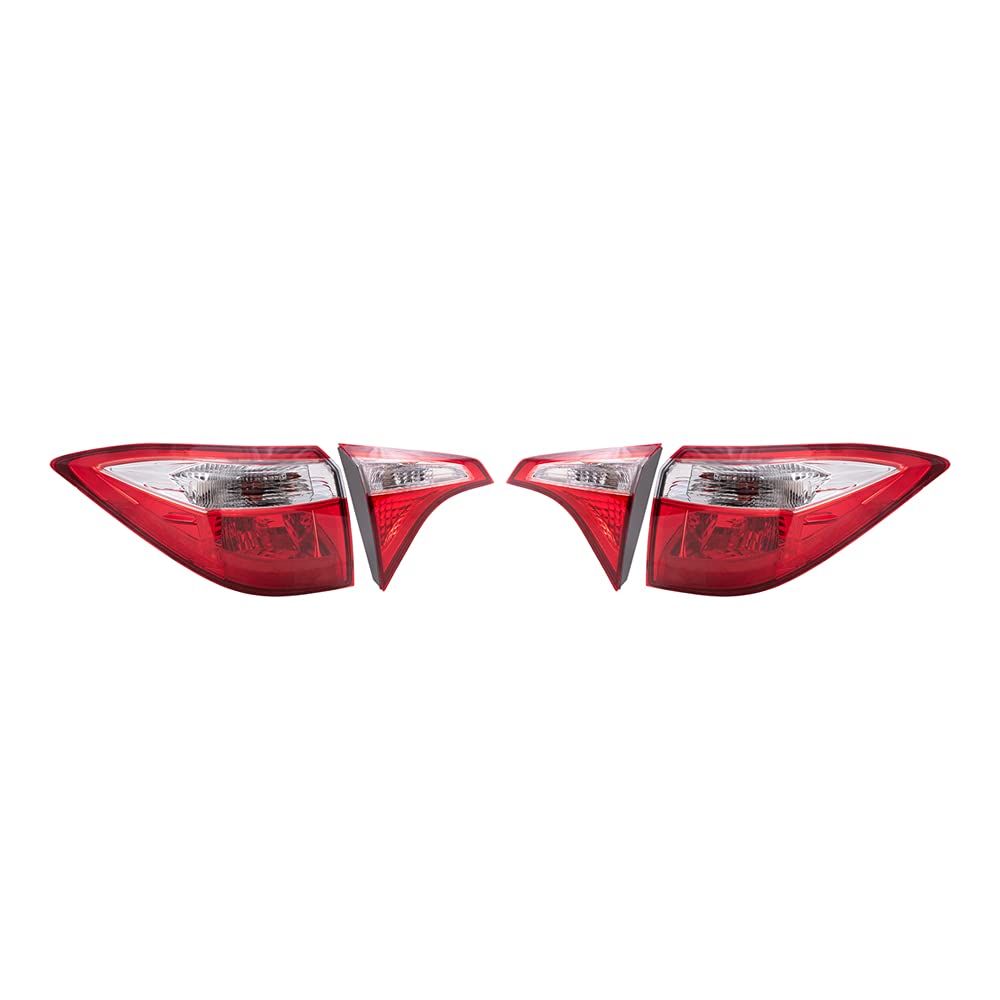 2014-2016 Toyota Corolla Tail Lights Set - Driver & Passenger Side Replacement LED Lights (Quarter & Lid Mounted, 4-Piece) | Enhanced Night Visibility & Safety for Daily Commute & Road Trips