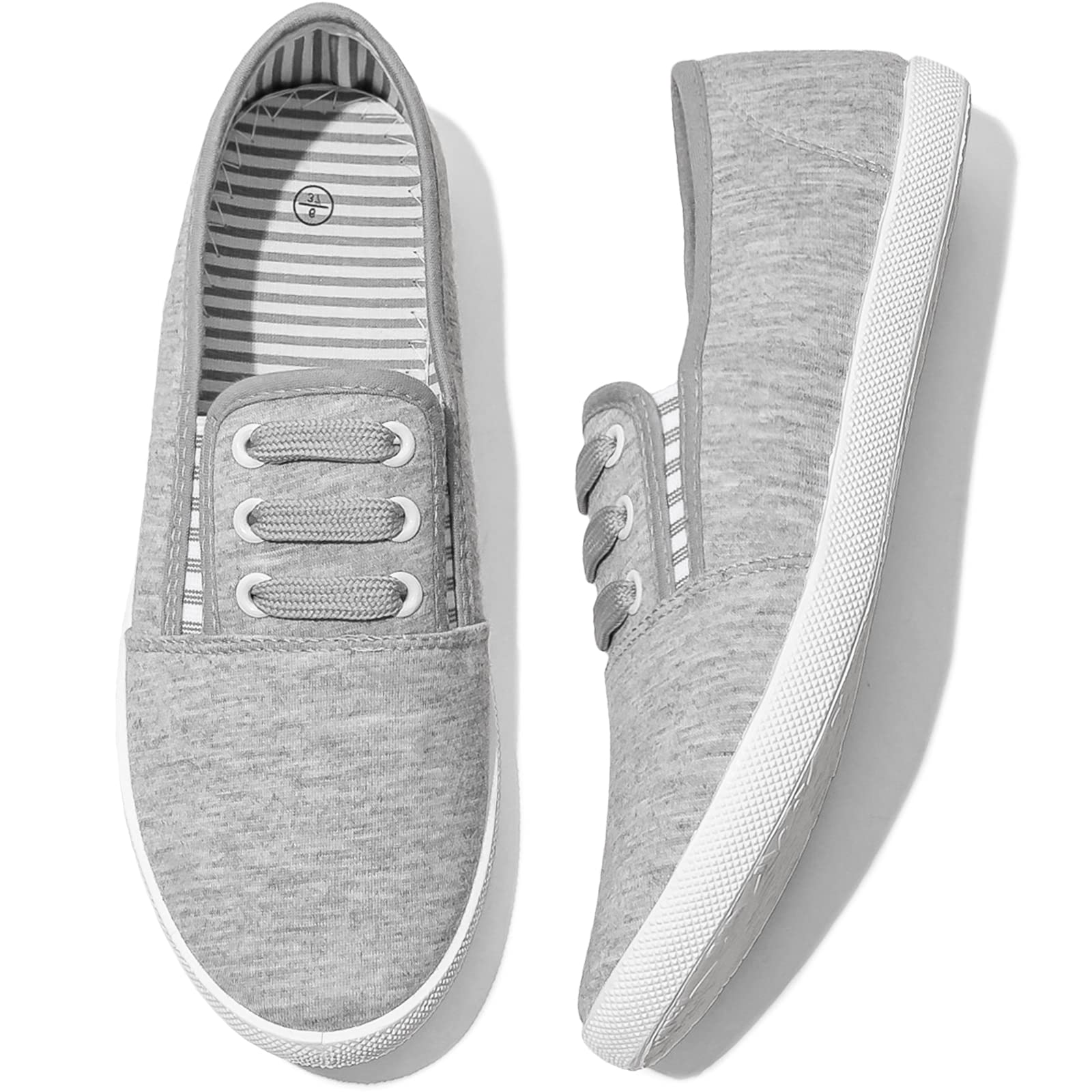 Women's Canvas Slip-On Sneakers - Comfortable Casual Walking Shoes for Women | Non-Slip Flat Dress Shoes & Work Shoes | Perfect for Work, Travel, and Everyday Wear