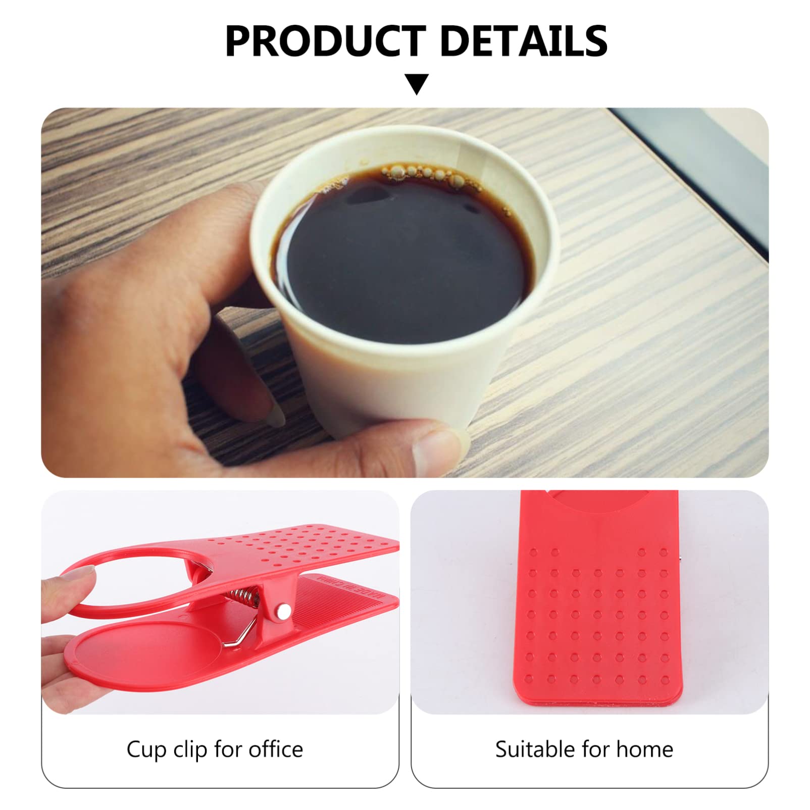 Sturdy Clip-On Cup Holder for Bathroom, Desk, Laundry & Beach - Multi-Purpose Mug Storage Organizer with Strong Clamp - Perfect for Office, Home & Outdoor Drink Holder Accessories