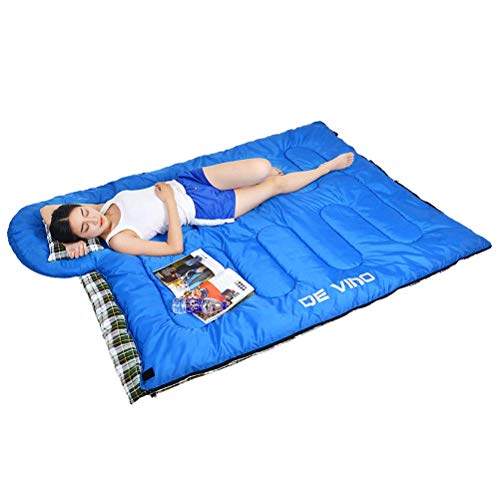 3 Season Flannel Lining Sleeping Bag for Adults - Extra Long Warm Envelope Design for Camping, Hiking & Indoor/Outdoor Use | Perfect for Festivals, Backpacking and Family Sleepovers