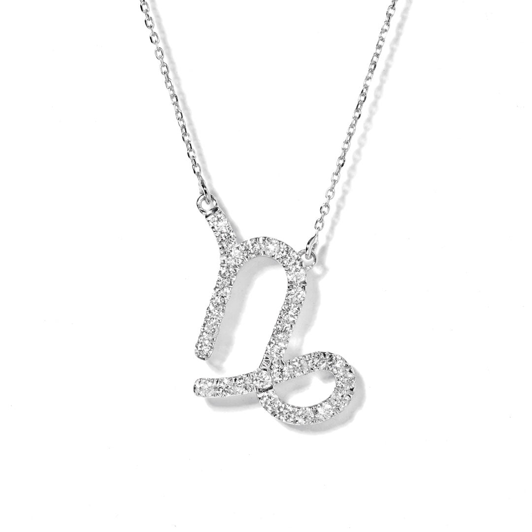 Diamond Zodiac Pendant Necklace - 12 Zodiac Signs Horoscope Jewelry Gift for Women - Perfect for Birthdays, Anniversaries & Special Occasions