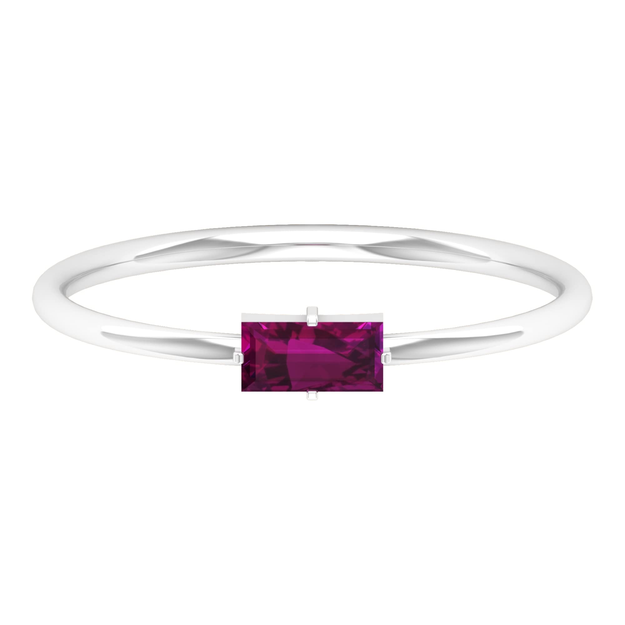 1/4 CT Natural Rhodolite Promise Ring for Women - East West Red Rhodolite Gold Ring - June Birthstone Jewelry - 14K Solid Gold Engagement Gift - Perfect for Anniversaries, Proposals & Special Occasions