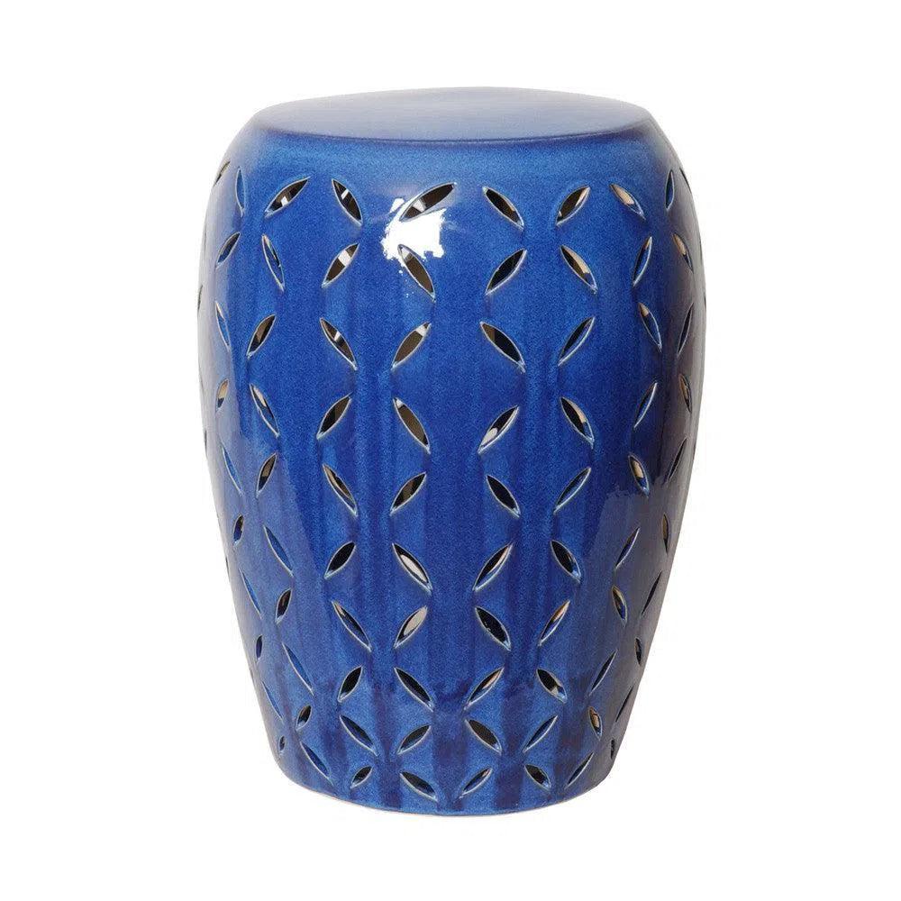 21 Inch Decorative Lattice Garden Stool - Outdoor Patio Furniture for Garden, Porch, and Poolside Decor