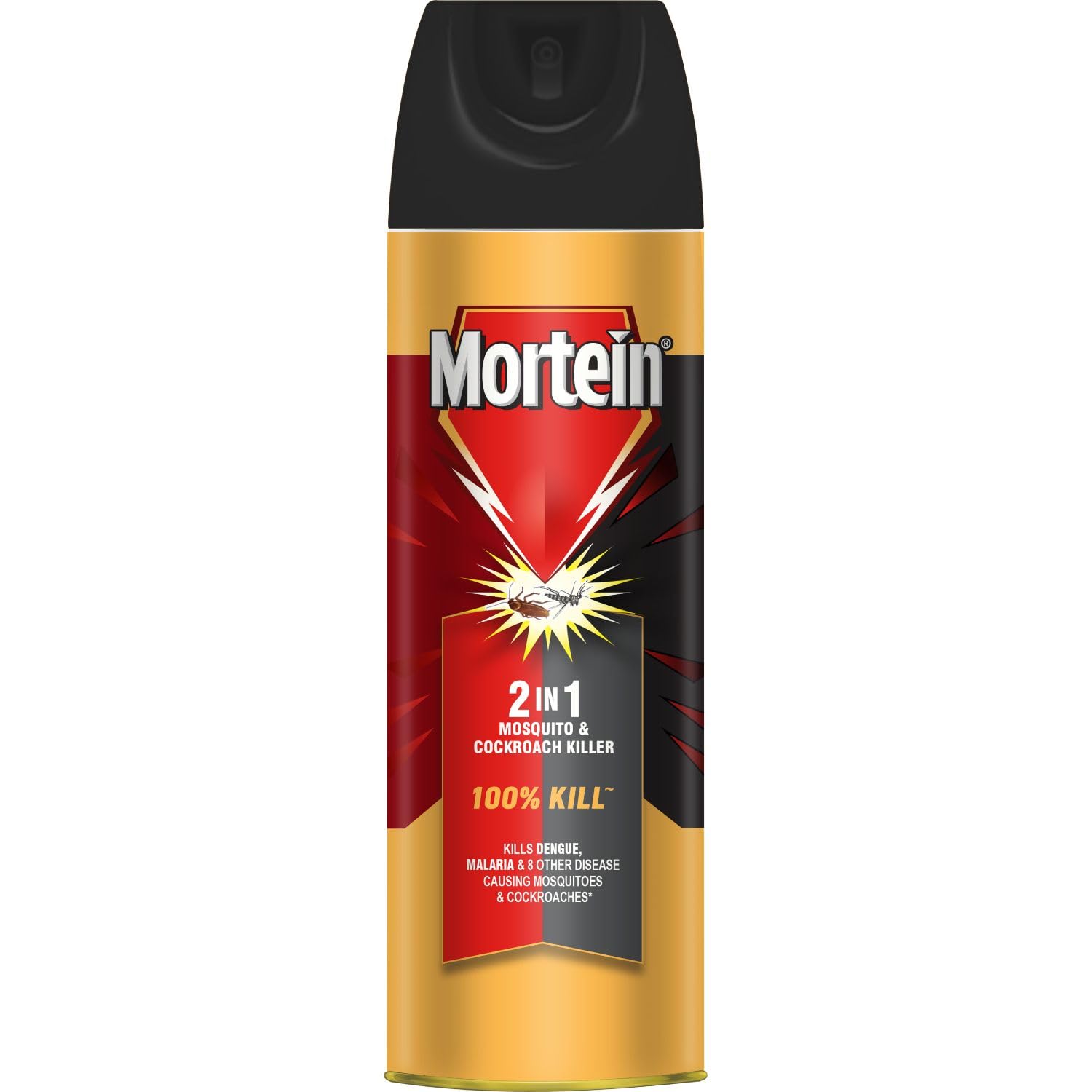 Mortein 200ml 2-in-1 Mosquito & Cockroach Killer Spray - Fast-Acting Insect Killer with Lemon Fragrance | 100% Kill Guarantee | Indoor & Outdoor Pest Control for Home, Kitchen, and Garden Use