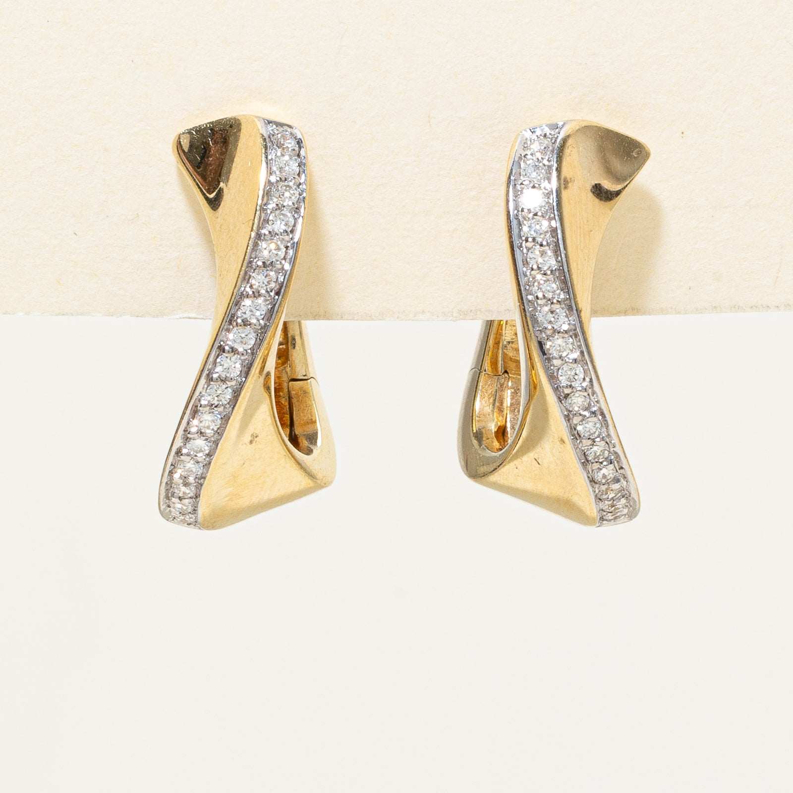 18K Gold Diamond Hoop Earrings for Women | 0.18ctw Round Cut Stud Earrings | Perfect for Weddings, Parties & Everyday Wear