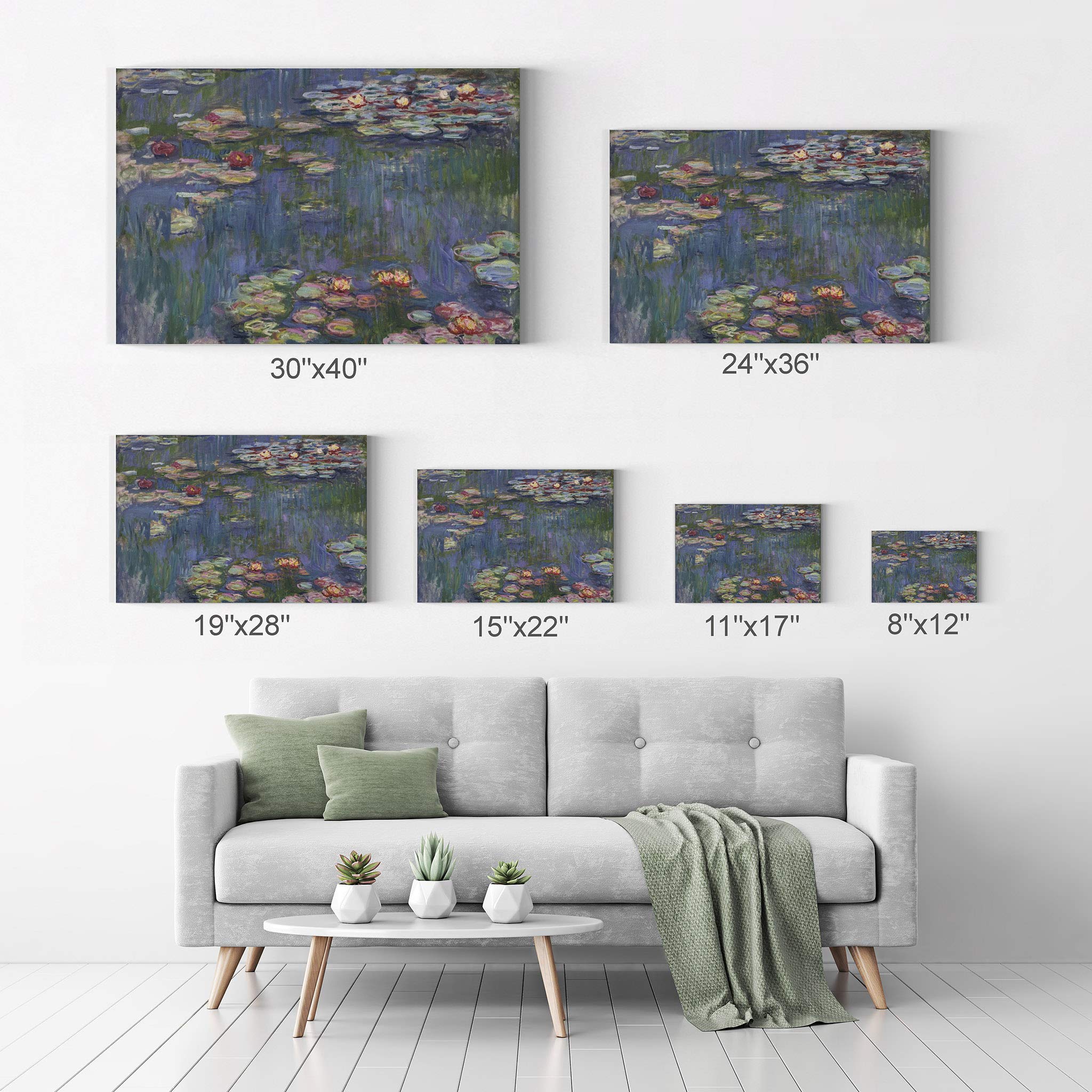 Claude Monet Water Lilies Canvas Wall Art Print - Famous Oil Painting Reproduction, Modern Home Decor, Ready to Hang (24x36 Inches) | Perfect for Living Room, Bedroom & Office Decor | Made in USA