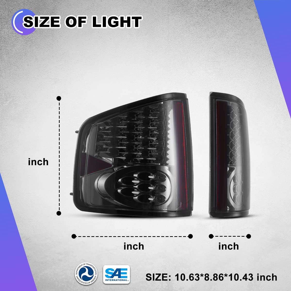 Nixon Offroad LED Tail Lights for 1994-2004 Chevy S10 & GMC Sonoma | 1996-2000 Isuzu Hombre | Black Housing Smoked Lens Taillight Assembly (Pair) - Upgrade Your Truck's Style & Night Visibility for Off-Road Adventures