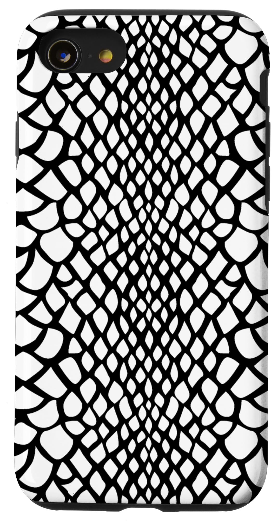 iPhone SE (2020) / 7 / 8 Snakeskin Phone Case - Black & White Snake Skin Print Protective Cover | Durable Slim Fit for Everyday Use, Work & Travel