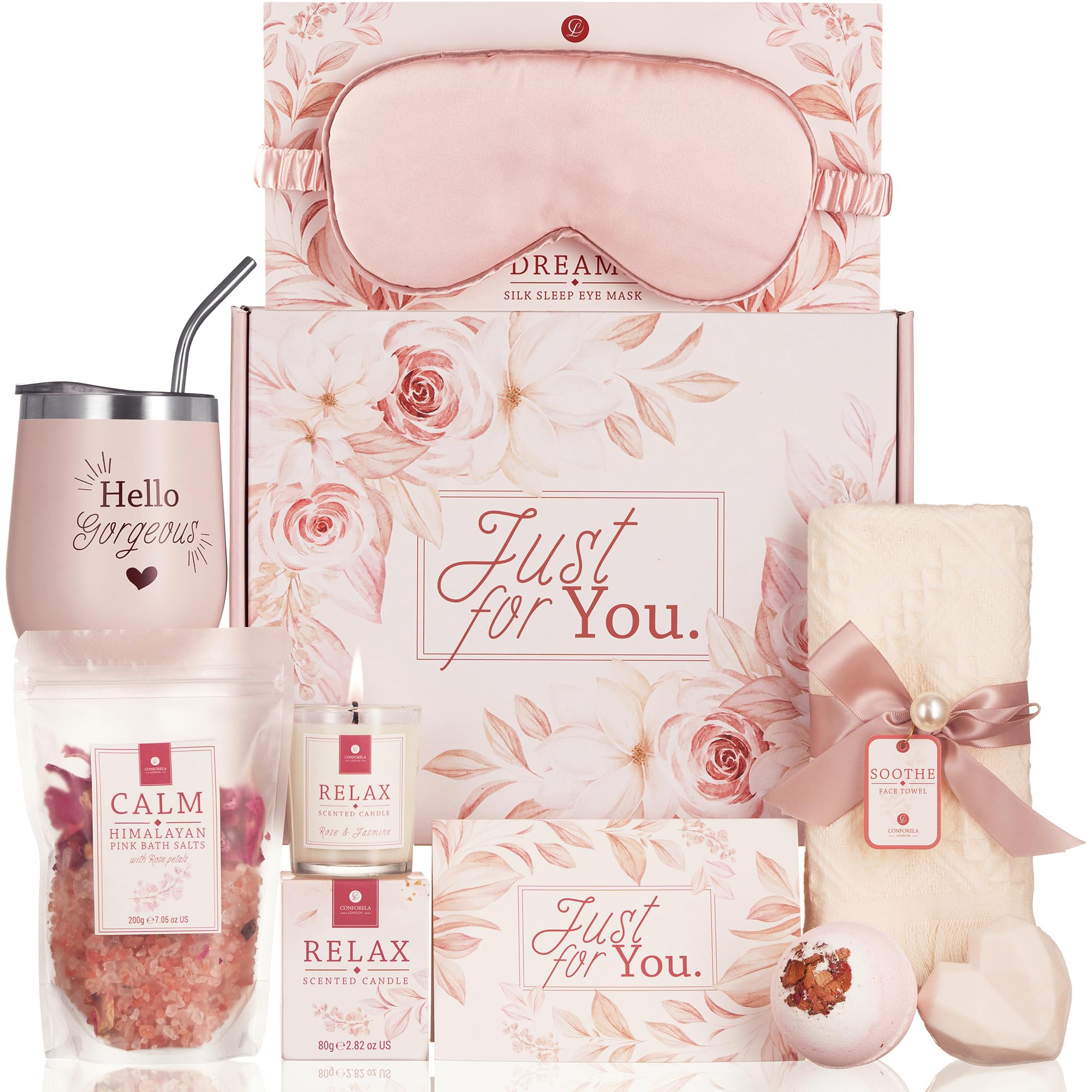 Luxury Pamper Gifts for Women - Relaxing Spa Bath Gift Set with 9 Unique Self-Care Items | Perfect Birthday, Anniversary & Stress Relief Present for Her | Ideal for Home Spa Nights, Mother's Day & Romantic Gifts