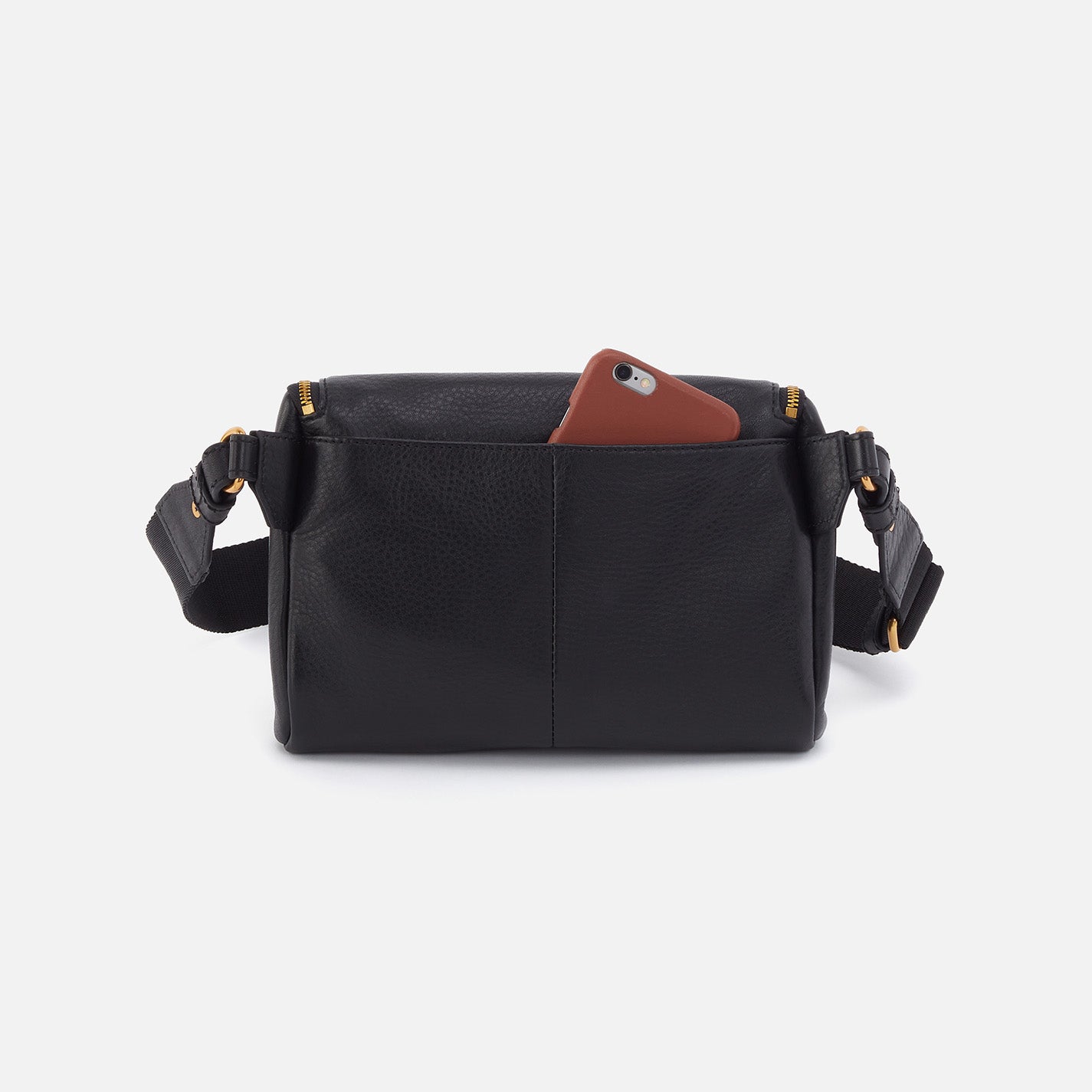 Premium Pebbled Leather Fern Large Belt Bag - Stylish & Durable Waist Pack for Travel, Hiking & Everyday Use (Black)