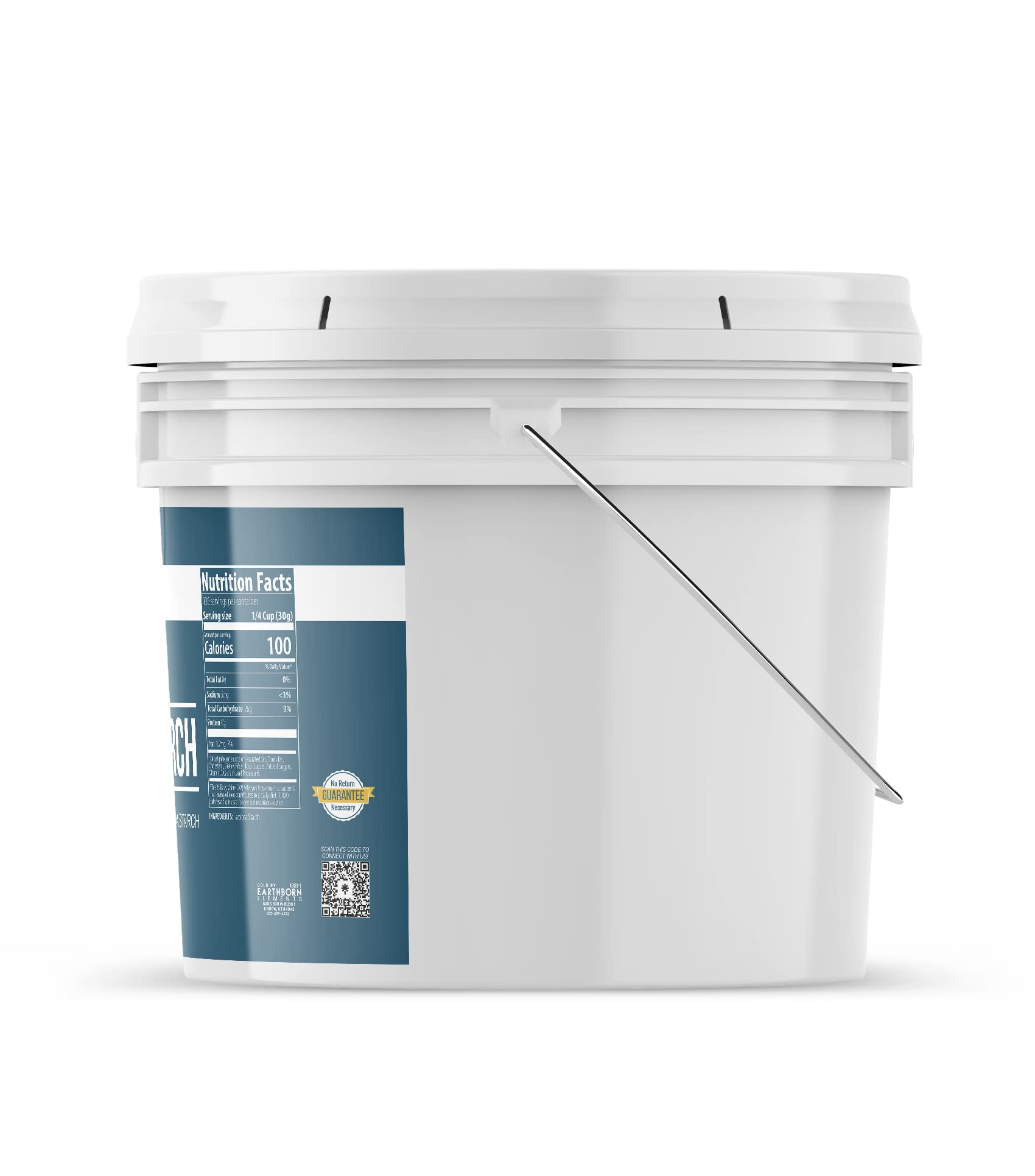 Earthborn Elements Tapioca Starch 2 Gallon Bucket - Premium Tapioca Flour for Baking & Cooking - Resealable Food-Grade Container - Perfect for Gluten-Free Recipes, Thickening Sauces & DIY Beauty Products
