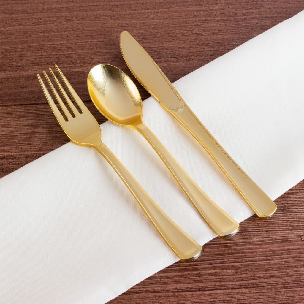 Sparkles Collection 32-Piece Gold Flatware Set - Service for 8 | Elegant Dinnerware for Formal Dining, Wedding Gifts & Holiday Entertaining