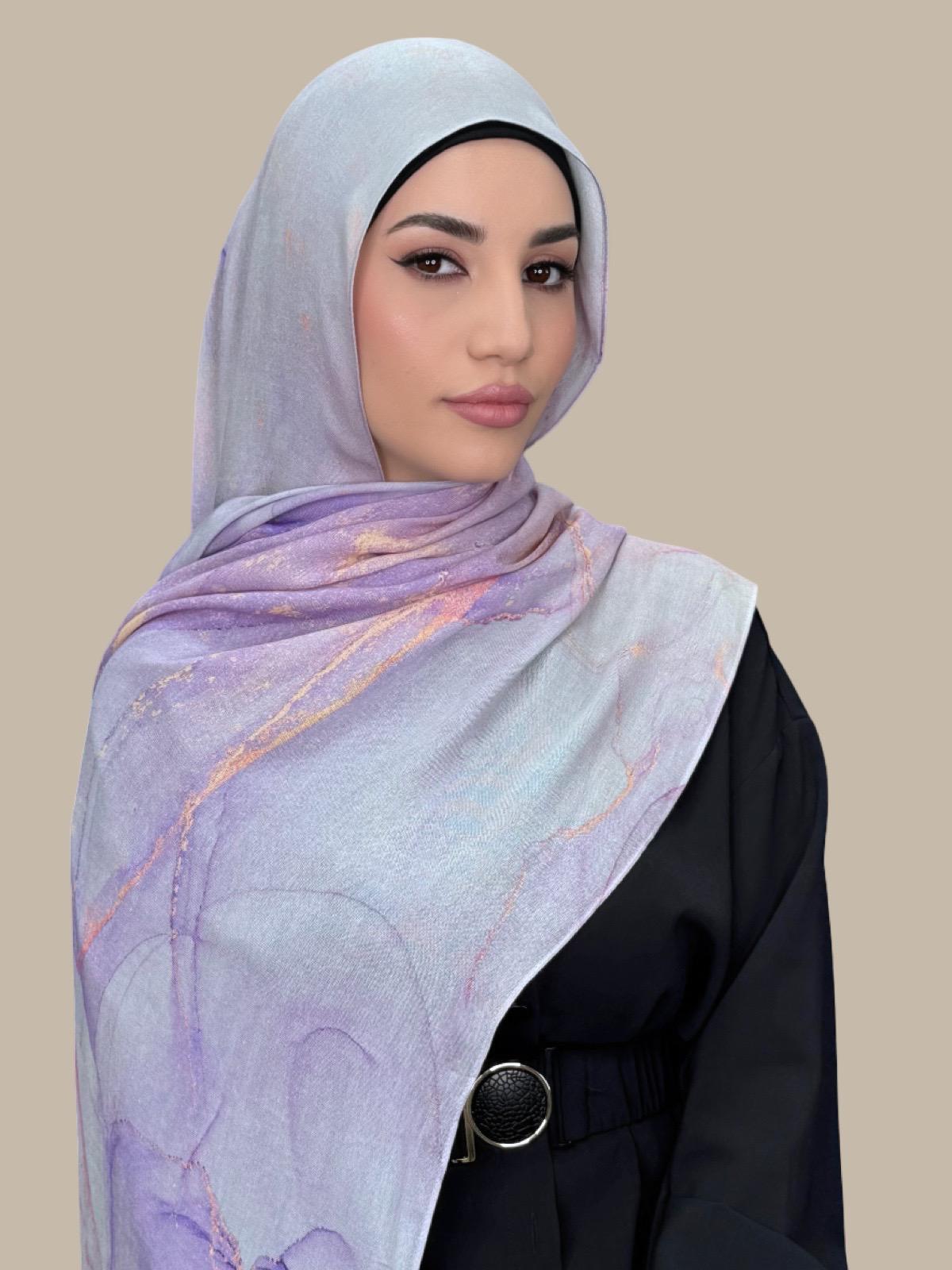 Lavanta Bay Print Modal Hijab - Soft, Breathable & Stylish Scarf for Muslim Women - Perfect for Daily Wear, Prayer & Special Occasions