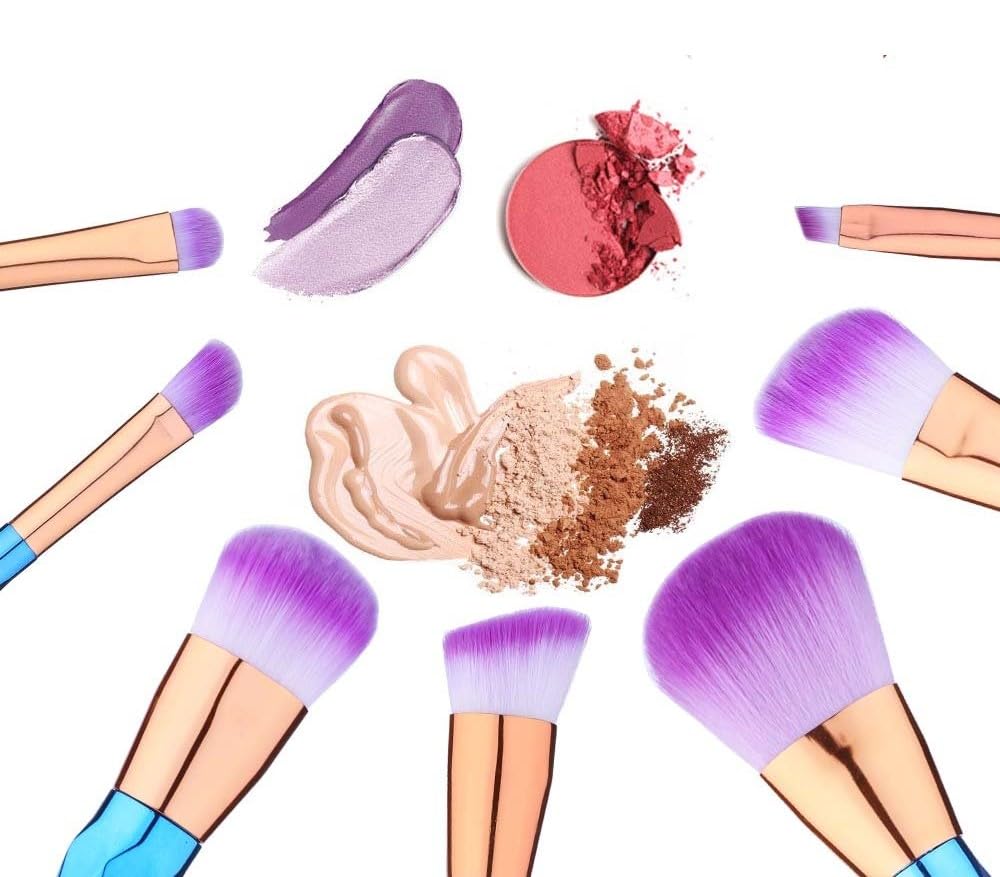 Premium 7-Piece Makeup Brush Set - Crystal Diamond Cut Synthetic Bristles for Foundation, Blending, Blush, Concealer, Eye & Lip Makeup | Complete Professional Makeup Kit for Powder, Liquid & Cream Cosmetics | Perfect for Everyday Makeup, Travel & Professional Makeup Artists