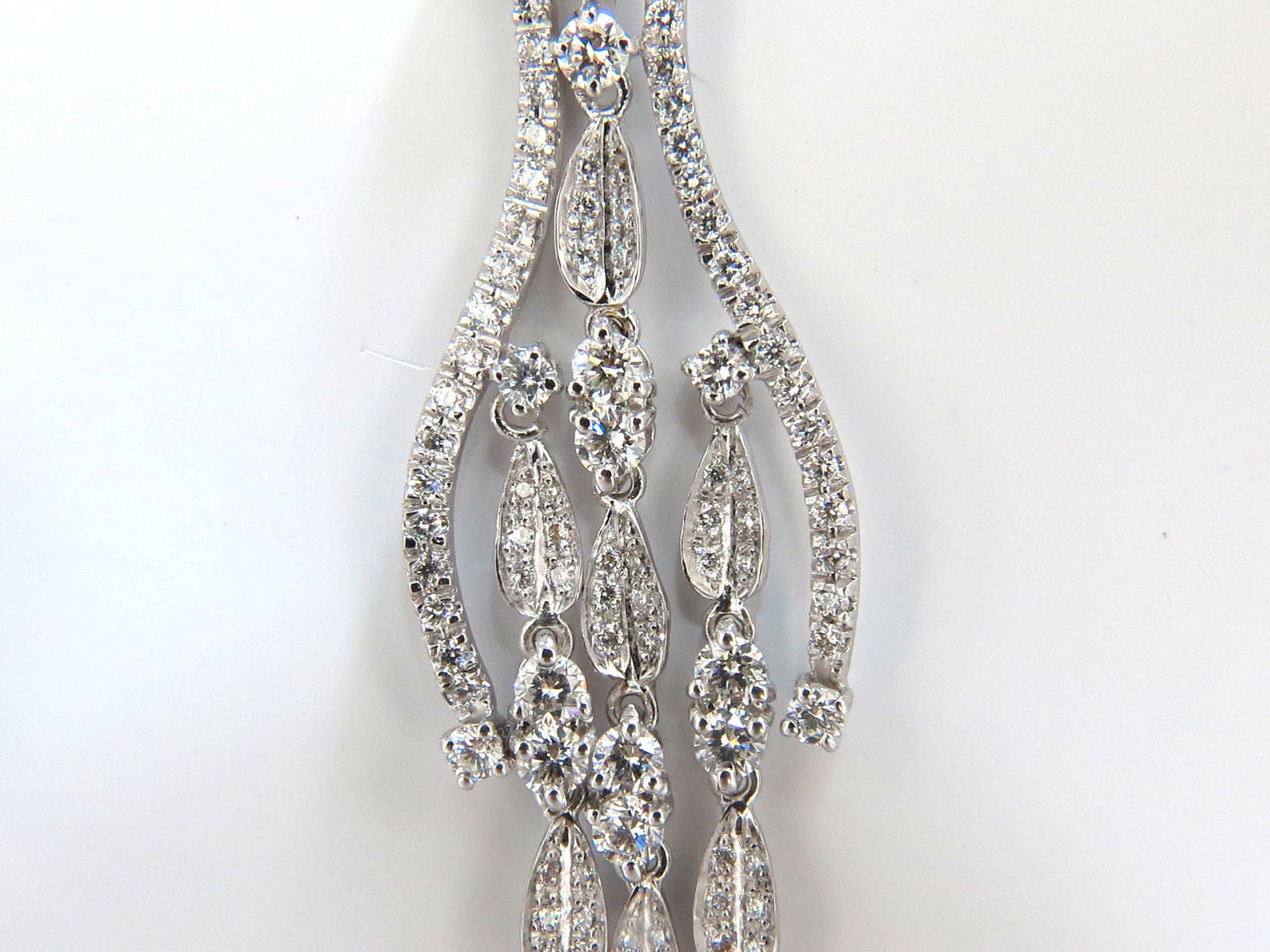 6.00ct Natural Diamond Dangle Earrings - 18K Gold Wishbone Petal Chandelier Earrings for Women | Elegant Wedding, Party & Evening Wear Jewelry