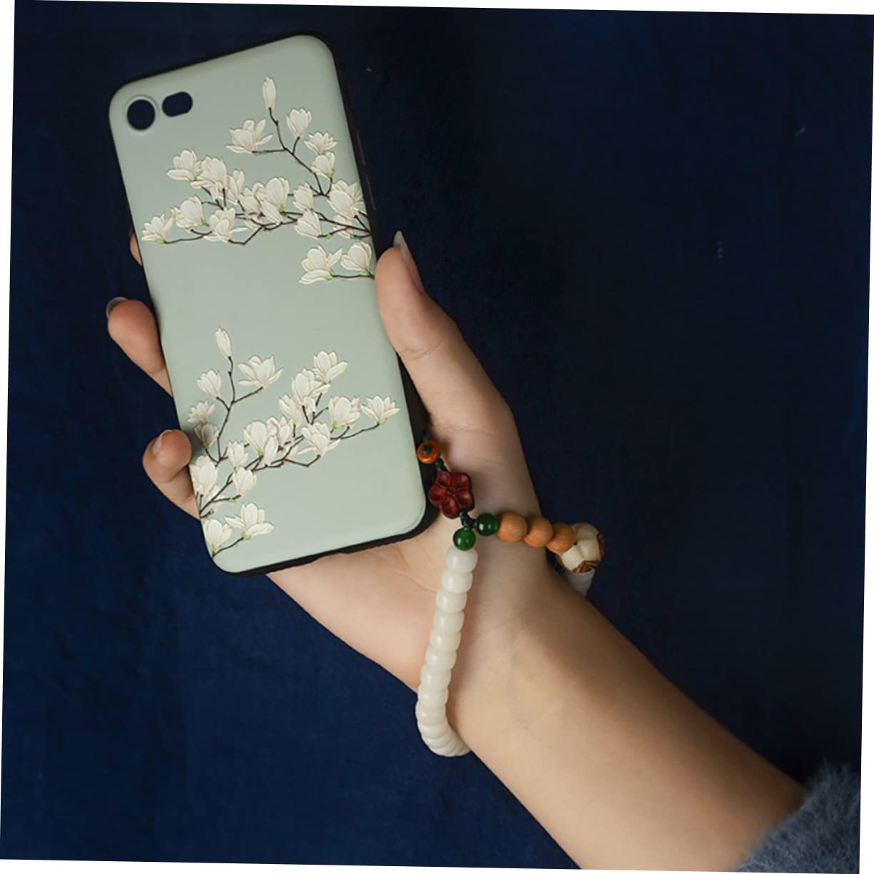 UKCOCO White Jade Bodhi Phone Lanyard - Stylish Smartphone Hanging Charm, Mobile Phone Strap, Car Decoration, Small Gift for Cell Phone, Perfect for Travel, Work, and Daily Use