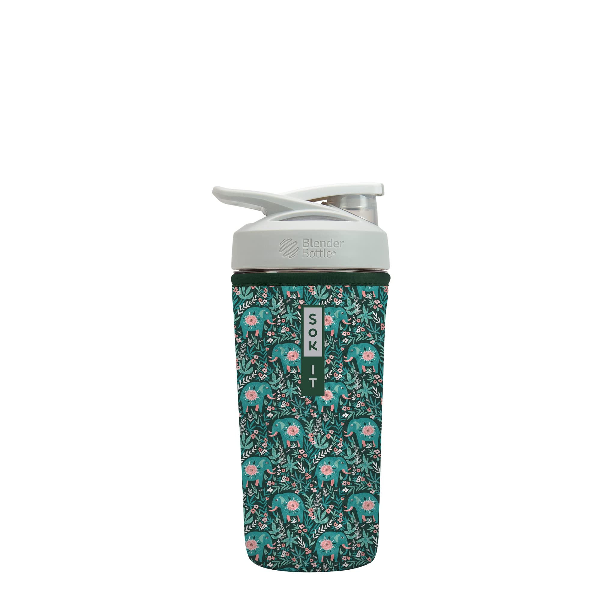 **Insulated Neoprene Protein Shaker Bottle Cover – Fits 28oz Blenders, Leak-Proof & Sweat-Free Design (Baby Elephant Walk Print) – Perfect for Gym, Workouts & Travel**