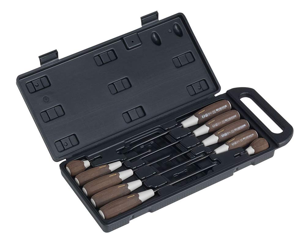 Premium VESSEL Wood-Compo 3010PS 10-Piece Screwdriver Set - Durable Wooden Handle Screwdrivers for Professional & DIY Projects - Perfect for Home Repair, Furniture Assembly & Electronics Maintenance