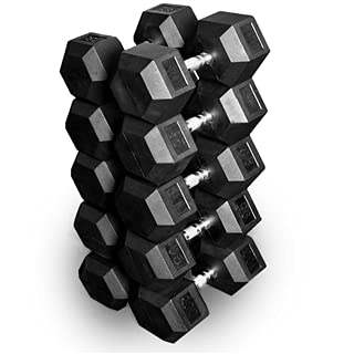 Premium Rubber Hex Dumbbell Set 5-100 lbs with Adjustable Weight Bench & 2 Three-Tier Dumbbell Racks - Home Gym Strength Training Equipment for Full-Body Workouts, CrossFit & Fitness Enthusiasts