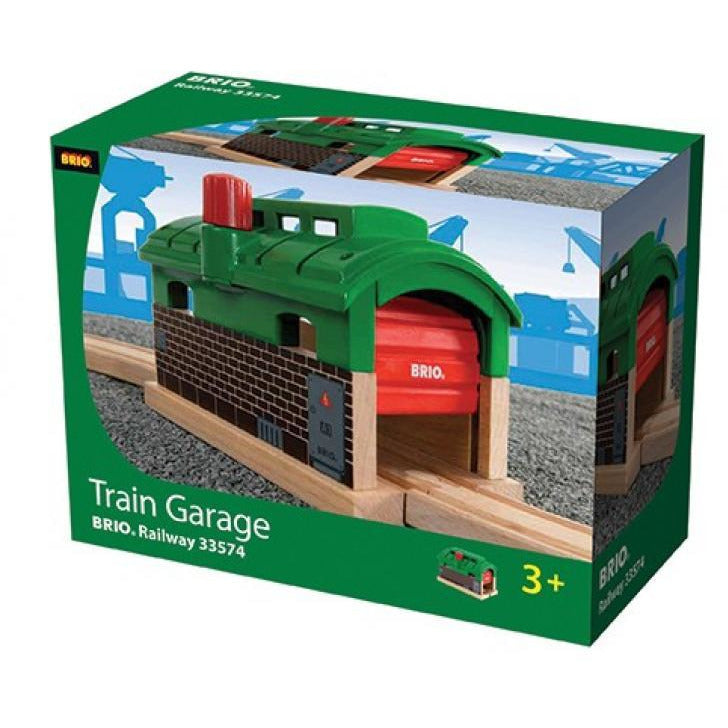 Brio Wooden Train Garage Set - Compatible with Brio & Thomas Wooden Railway Toys - Perfect for Kids' Playroom & Train Themed Birthday Gifts