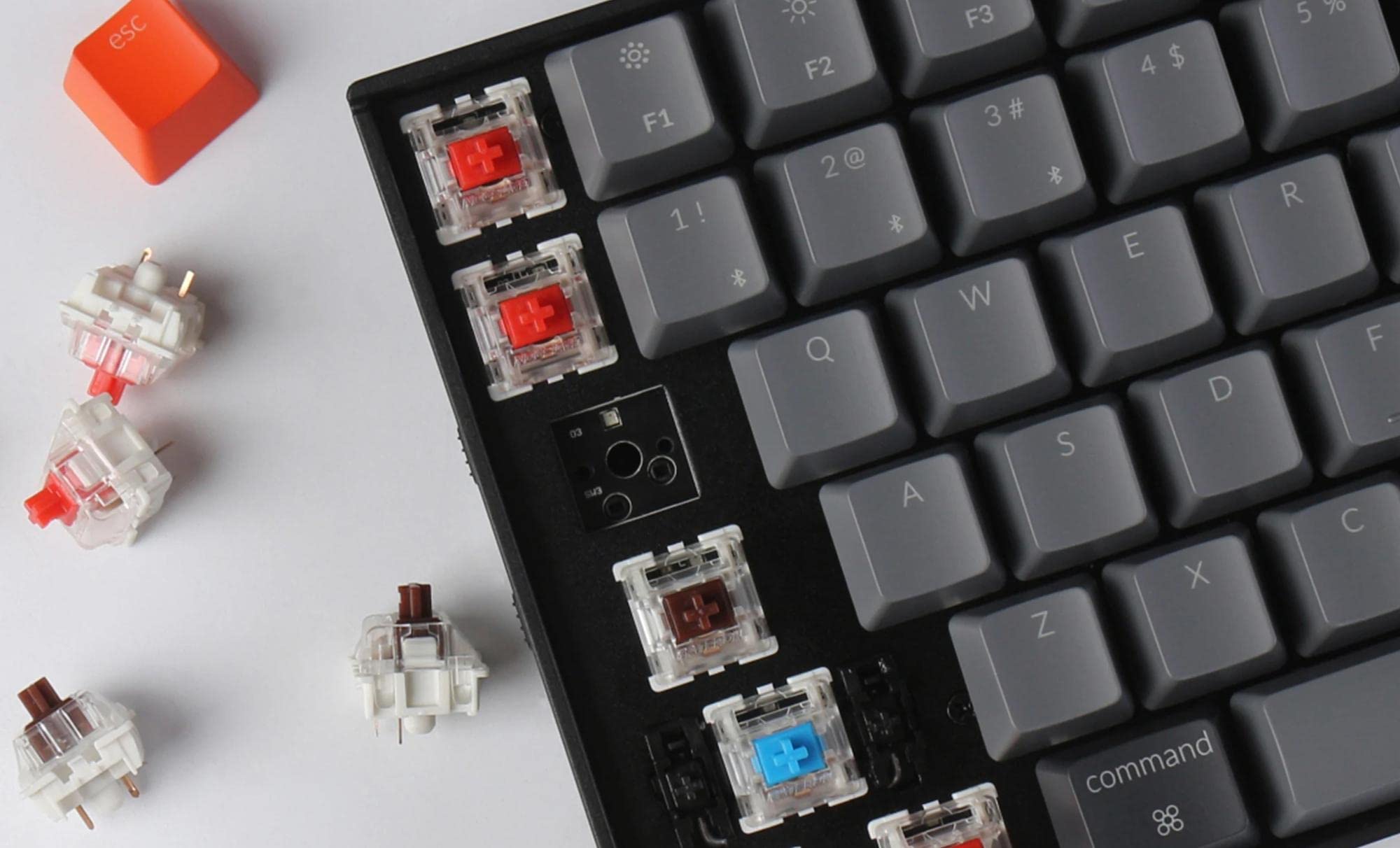 Keychron K4 V2 Wireless Mechanical Keyboard - 96% ISO-UK Layout, 100 Keys, Gateron Red Switches, White LED Backlight, Bluetooth/USB-C for Mac & Windows | Perfect for Gaming, Office Work & Programming