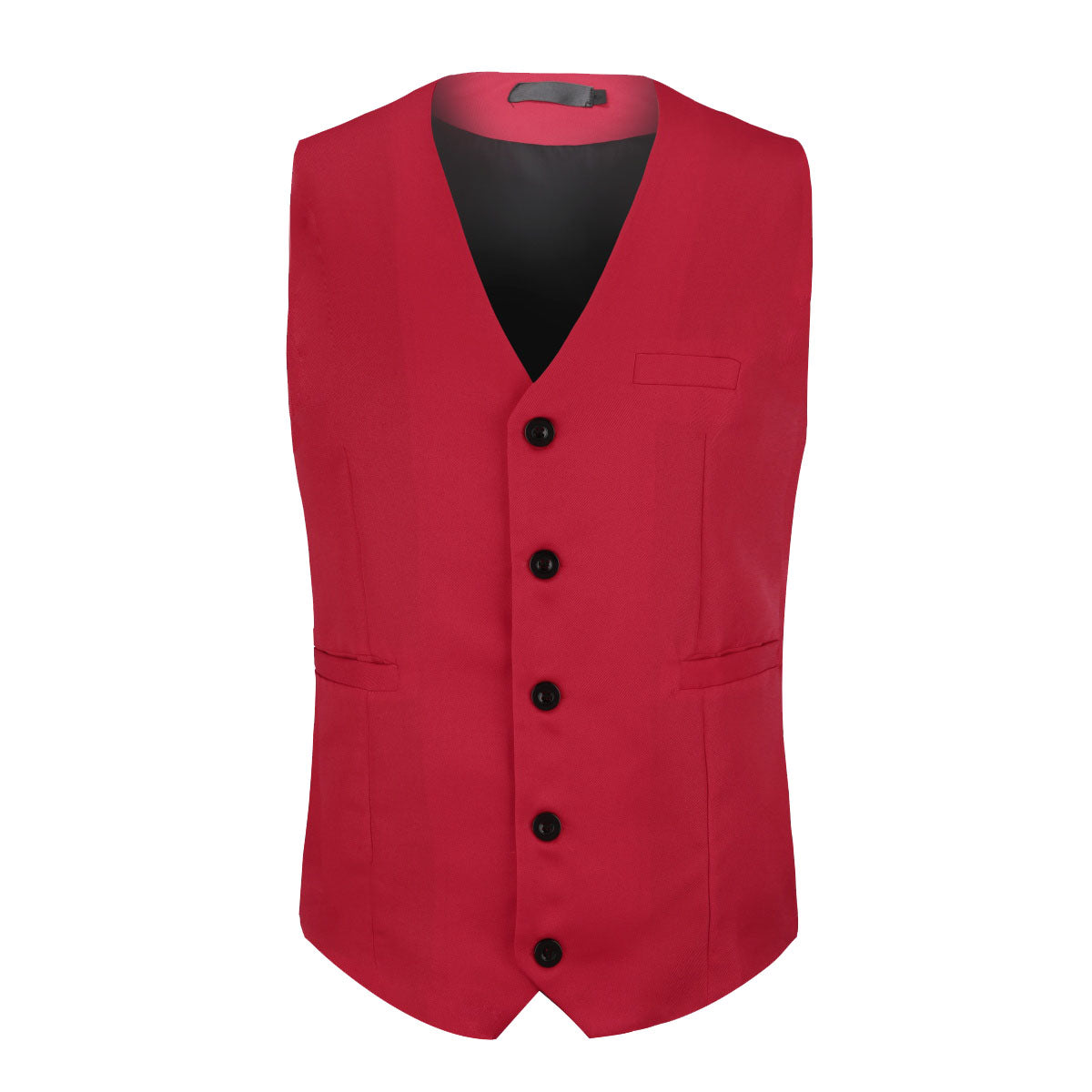 Men's Slim Fit Solid Color Casual Vest - Red | Lightweight & Stylish for Layering, Office Wear & Outdoor Activities