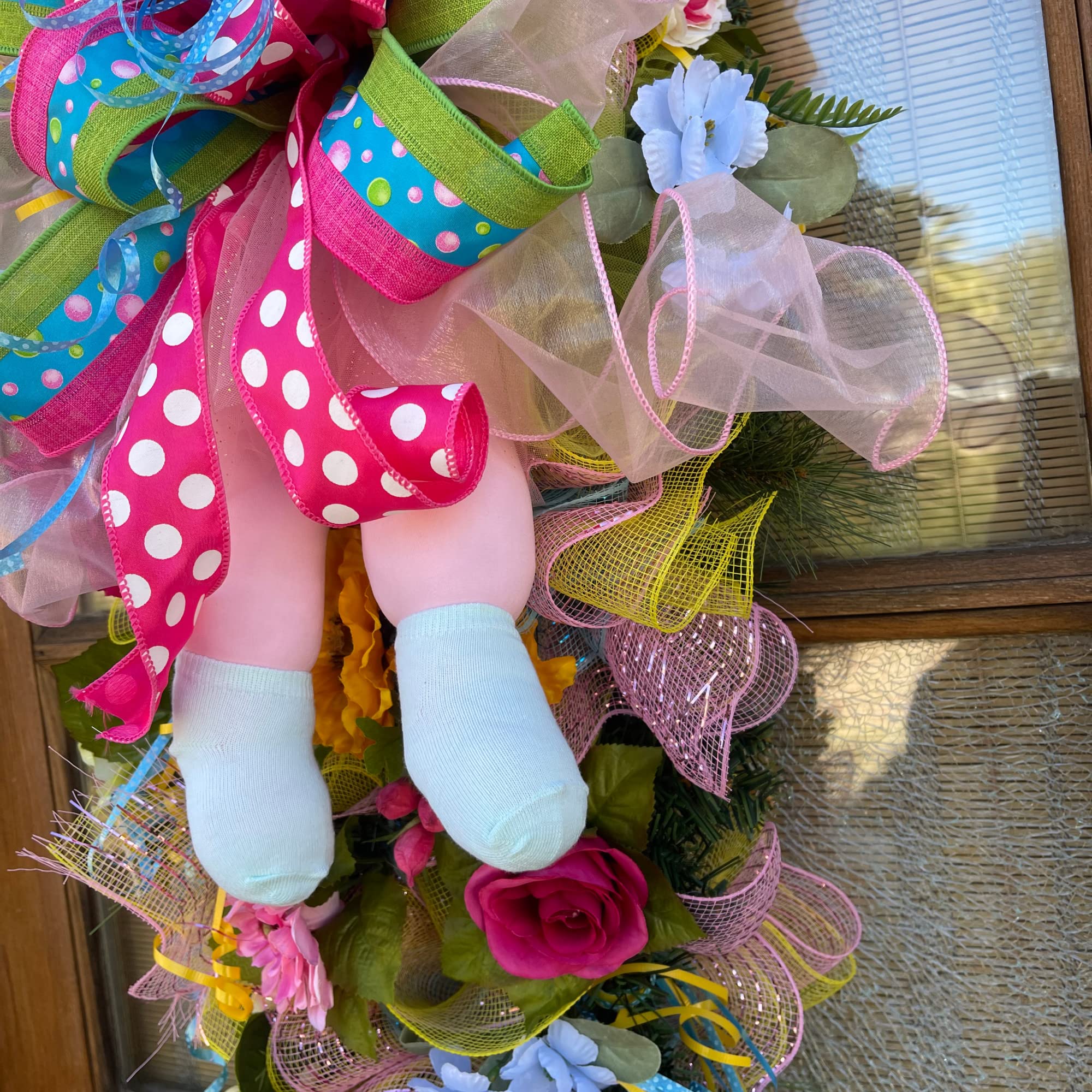 Spring 2022 Floral Tear Drop Swag Wreath - Elegant Home Door Decor for Easter, Wedding & Seasonal Celebrations