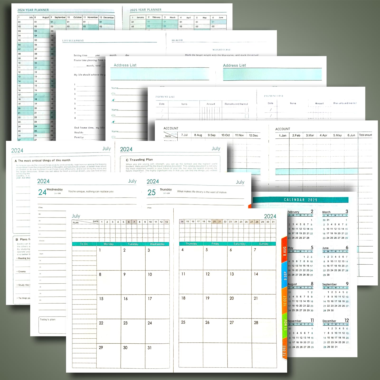 2024-2025 Academic Planner - A5 Daily Diary with Hard Cover, Pen Loop & Stickers | July 2024 to June 2025 Agenda | Perfect for Students, Teachers & Professionals | Back Pocket & Free Pen Included (Blue) | Ideal for School, Office & Personal Organization