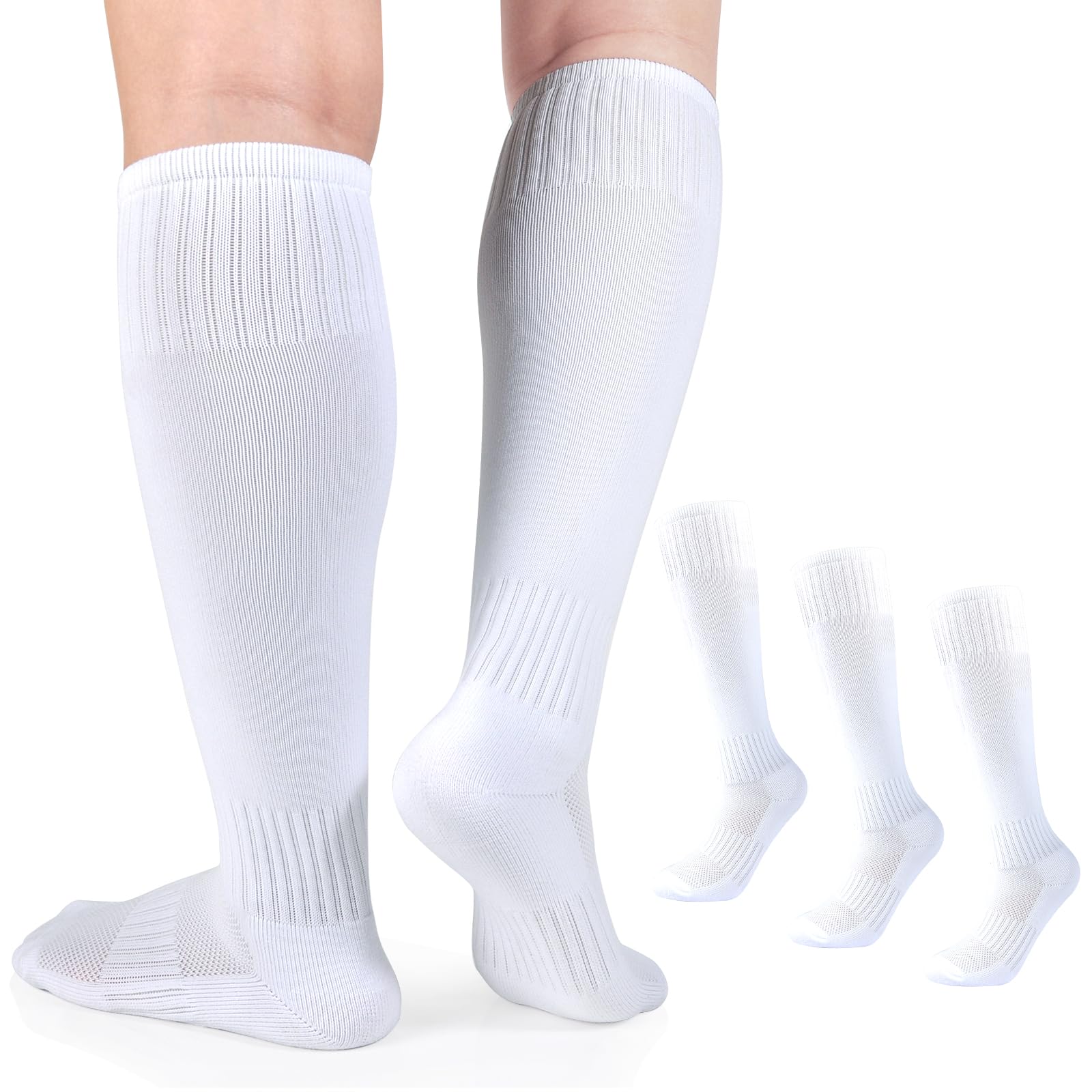 **LO SHOKIM Youth Soccer Socks - Knee High Athletic Socks for Boys & Girls - Football, Baseball, Softball Sports Tube Stockings - Perfect for Training, Games & School Sports**