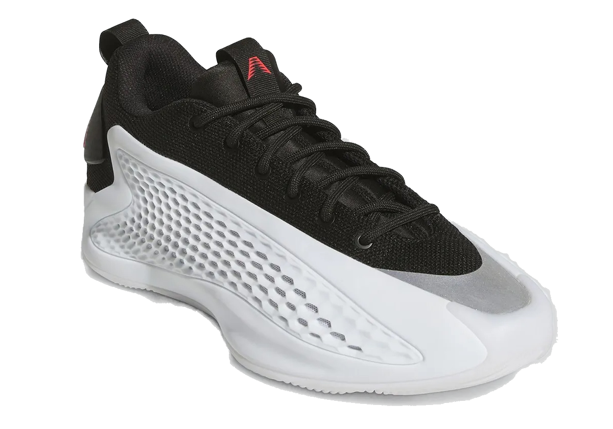 Adidas Men's Anthony Edwards 1 Low Basketball Shoes - White/Black/Red | Performance Sneakers for Court Play & Streetwear Fashion