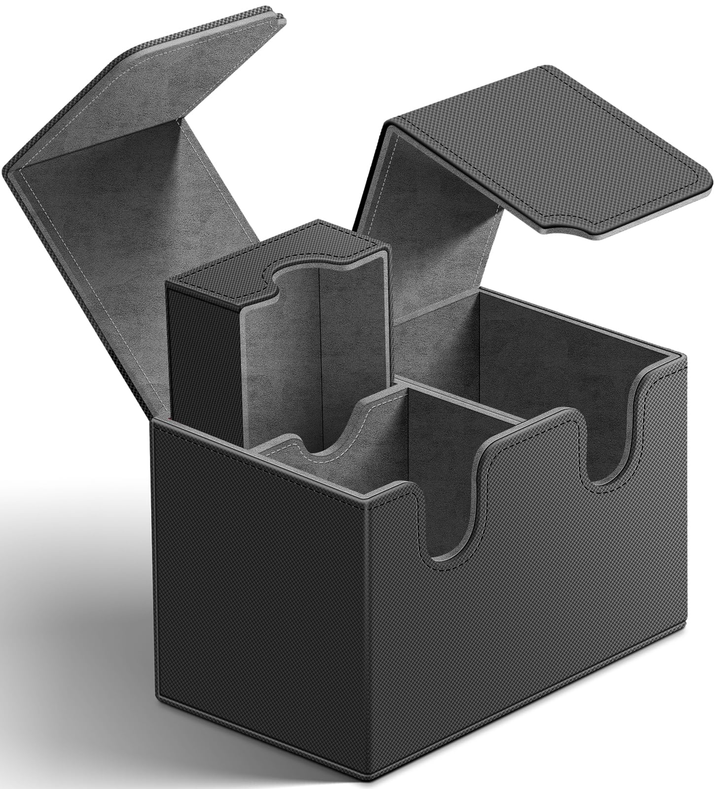 Premium Leather MTG Commander Card Deck Case - Double Deck Storage Box with Dice Tray & Magnetic Closure (Holds 200+ Sleeved Cards) - Perfect for Magic: The Gathering, TCGs, and Sports Card Collectors - Great for Game Nights, Tournaments, and Card Protection