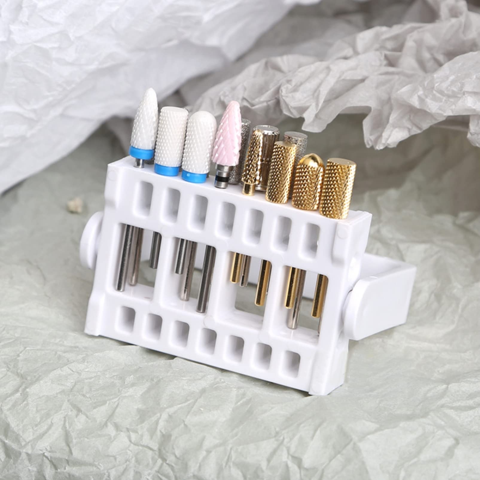 Minkissy 3Pcs Nail Drill Bit Holder - Portable Manicure Tool Organizer with Grinding Head Bracket & Keychain for Nail Clippers, Polish Bits Storage - Perfect for Salon Professionals & Home Nail Care