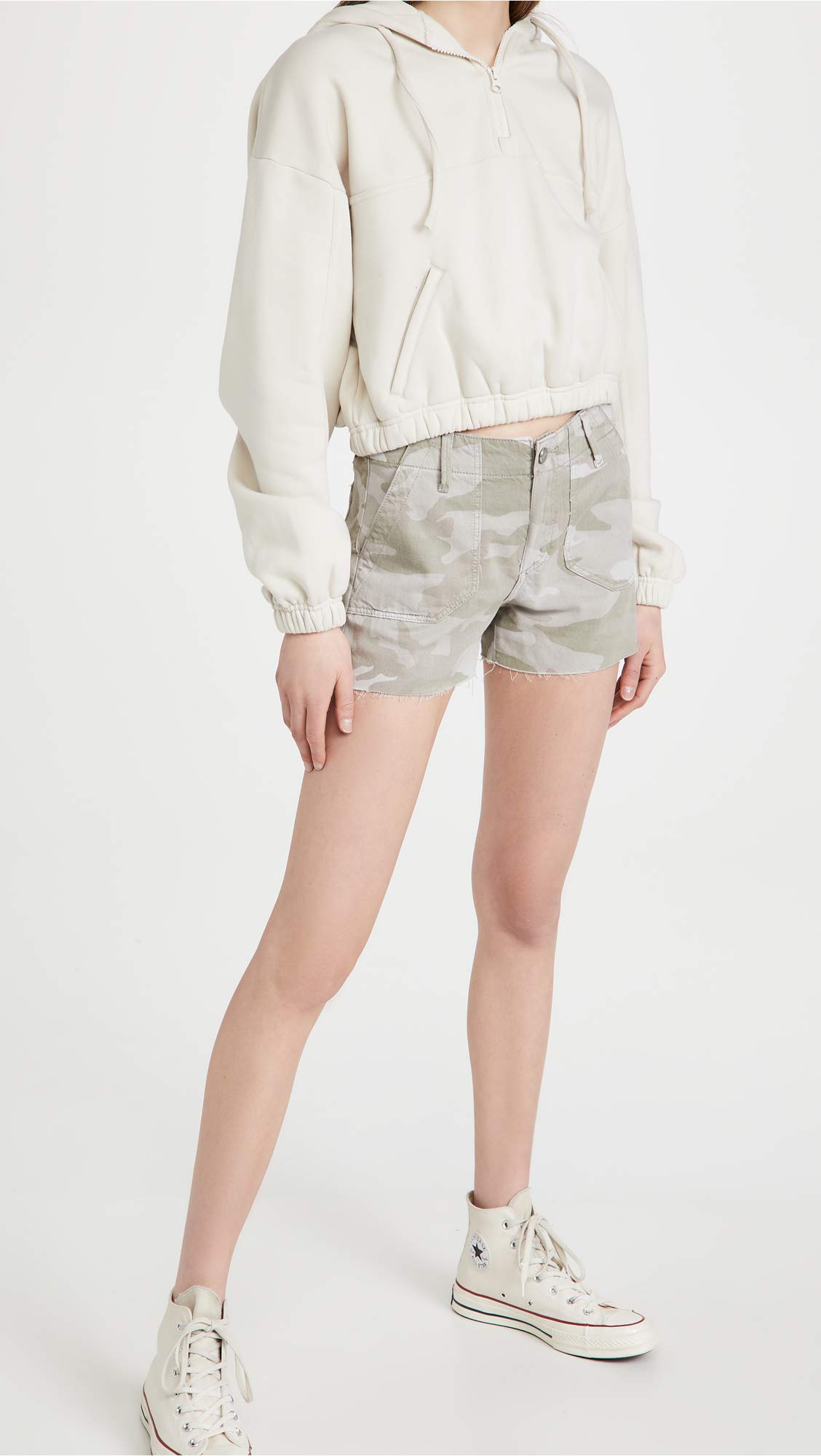 PAIGE Women's Mayslie Utility Shorts - Camo Print Casual Shorts for Women Size 25 | Perfect for Summer Outfits, Beach Vacations & Outdoor Adventures