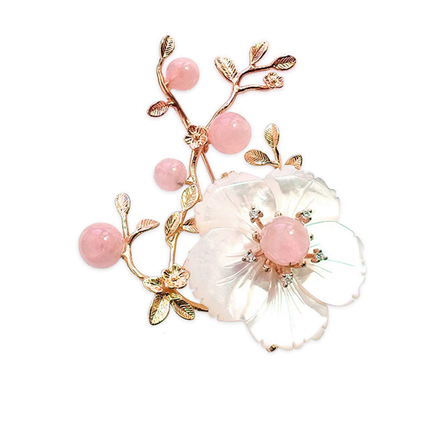Elegant Crystal & Rhinestone Flower Brooches for Women - Pink Blossom Fashion Jewelry Pin | Perfect Gift for Birthday, Party, Wedding & New Year | Wear with Dresses, Coats, Scarves & Hats for Stylish Look