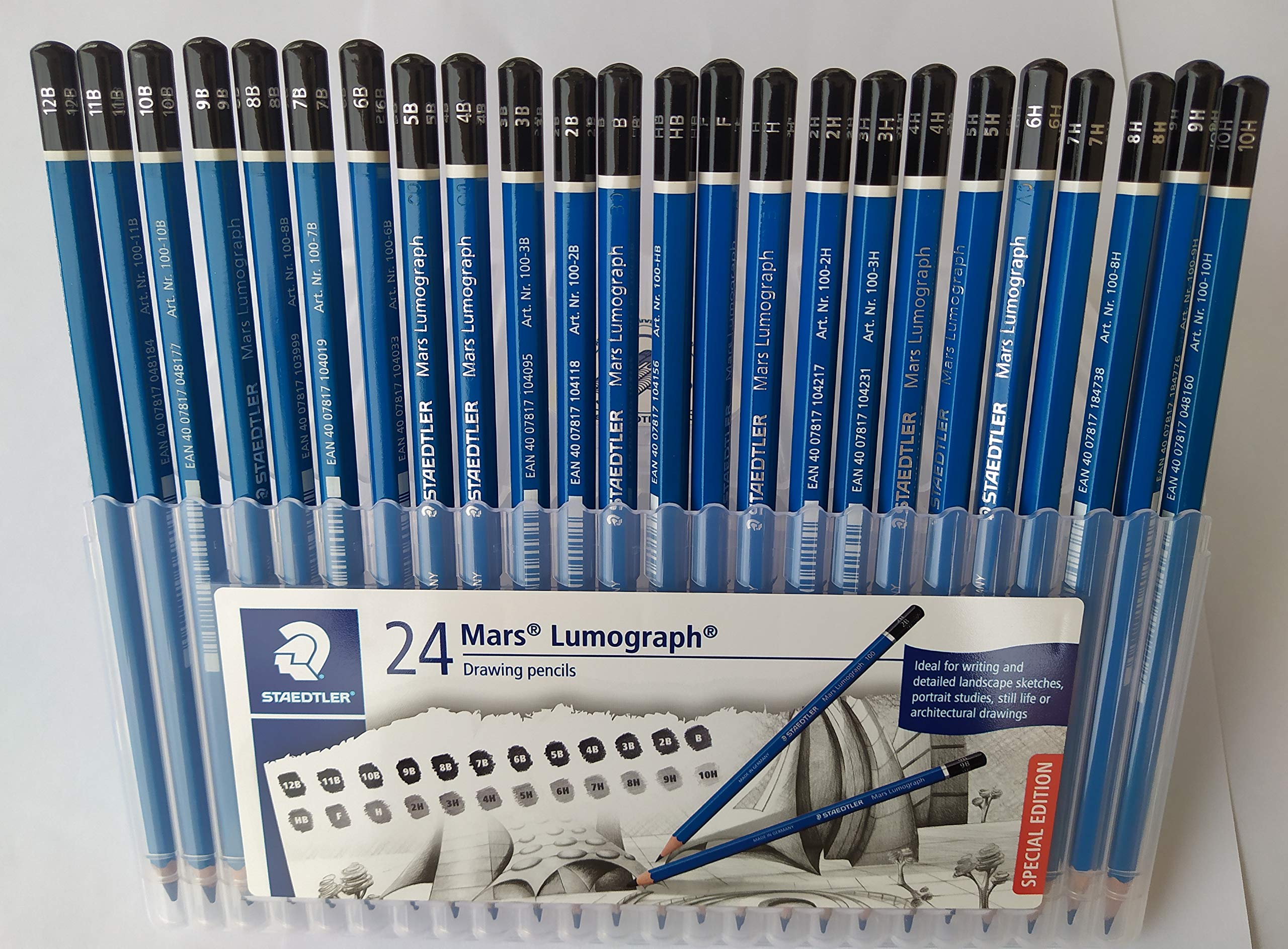 Staedtler Mars Lumograph Wooden Pencils - 24-Pack with 6