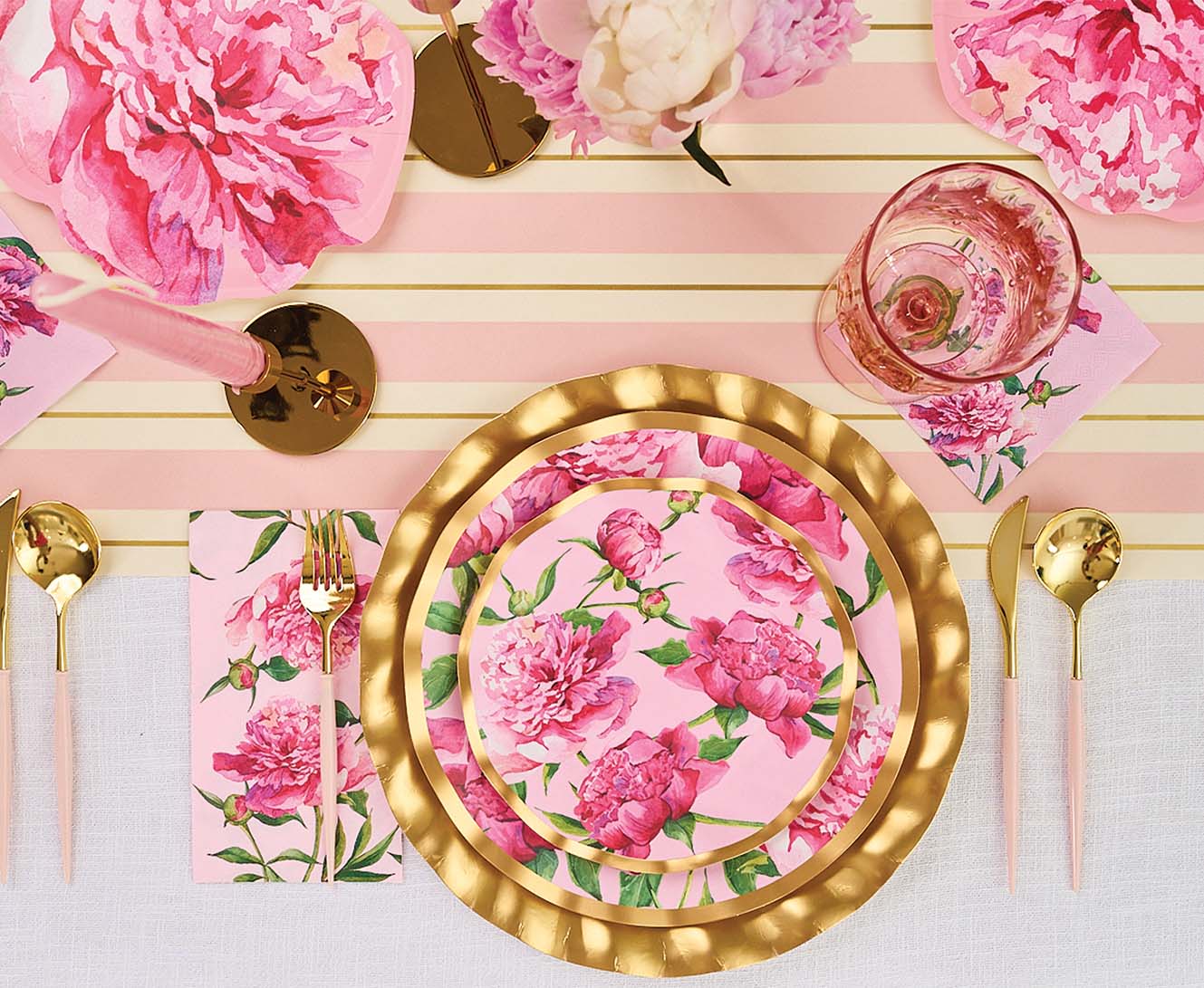 Pink Peony Salad Plates Set of 8 - Elegant Floral Dinnerware for Parties, Weddings & Home Decor