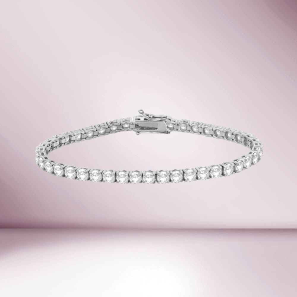 14K Gold Diamond Tennis Bracelet - 16.00ct Round Cut 5mm 4-Prong Setting | Elegant Jewelry Gift for Women, Anniversary, Wedding & Special Occasions