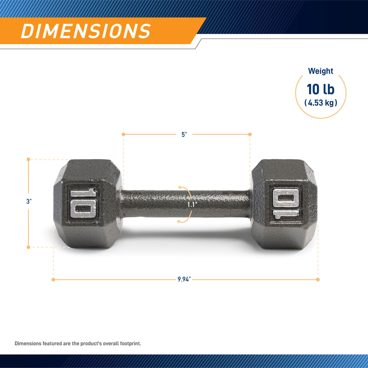Marcy 10lb Hex Dumbbell Set - Premium Cast Iron Free Weights for Home Gym & Strength Training | Perfect for Beginners & Advanced Workouts