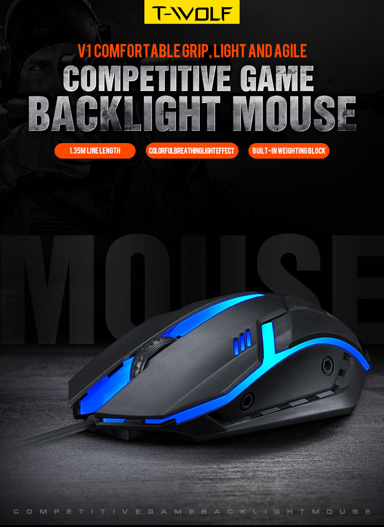 Ergonomic USB 2.0 Wired Optical Mouse - Slim Design for Home Office, Business, Gaming & Desktop Computers - Compatible with PC/Laptop/Mac - Perfect for Work, Study & Online Meetings