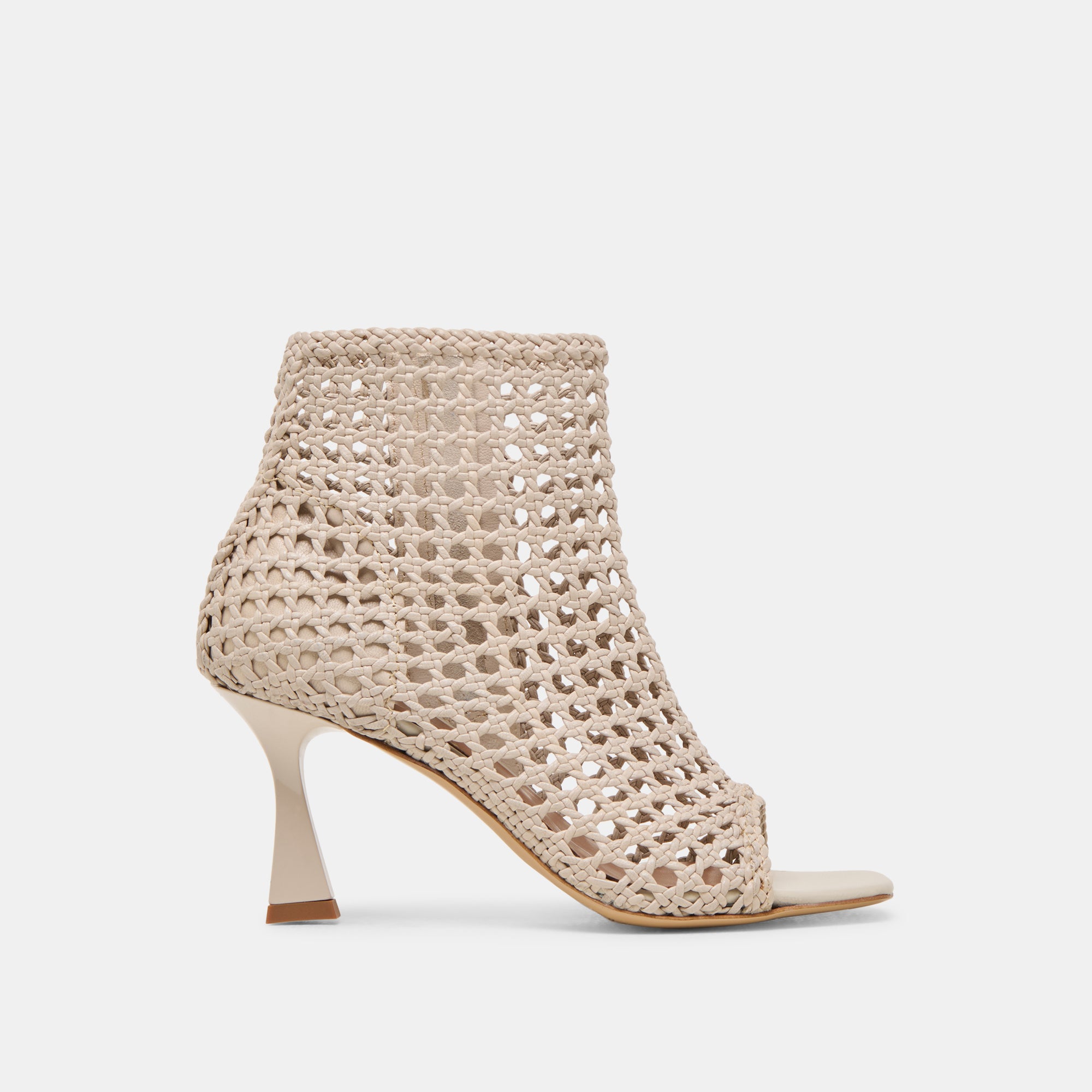 QUIN Heels - Women's Bone Woven Leather High Heels for Party, Wedding & Evening Wear - Comfortable Dress Shoes for Formal Occasions