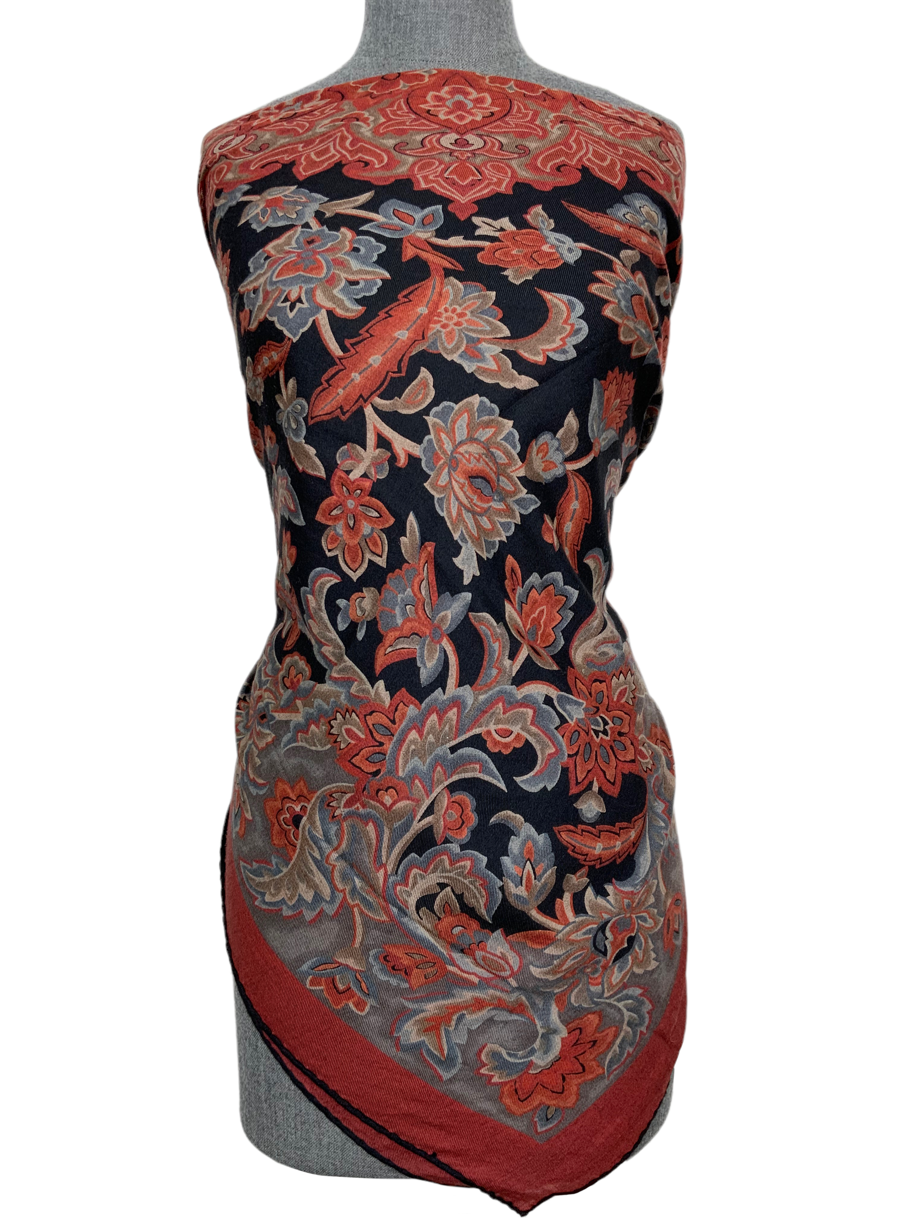 Loro Piana Floral Cashmere Shawl Scarf - Luxury Soft Wrap for Women, Elegant Winter Accessory for Parties, Weddings & Travel