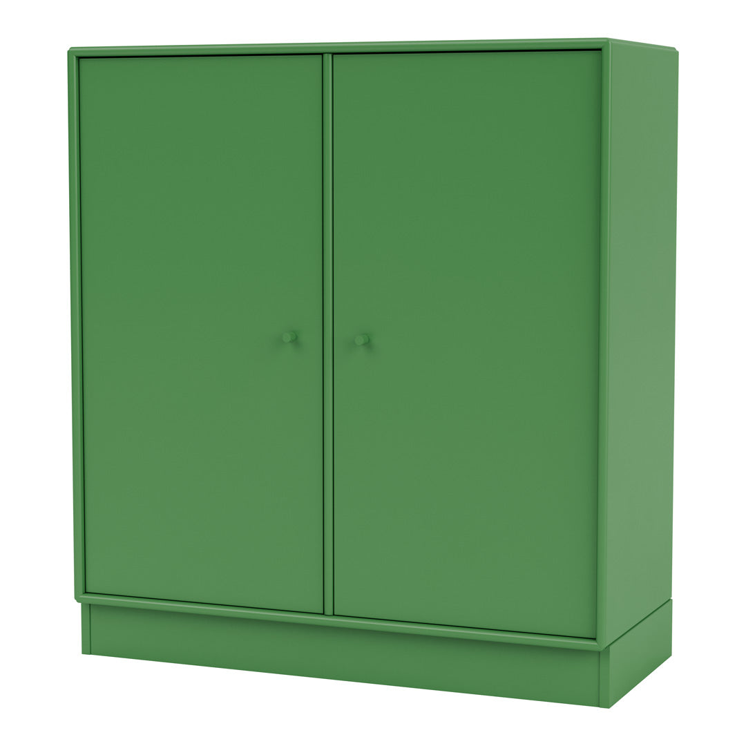 Modern 2-Door Lacquered Cabinet with Plinth Base - Stylish Storage Solution for Living Room, Bedroom & Office Organization