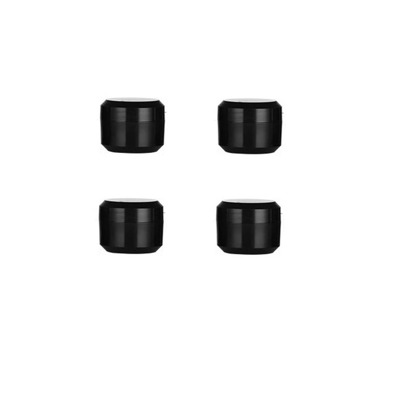 4-Pack Black Plastic Round Empty Cream Jars with Lids - Travel Size Cosmetic Containers for Face, Eye & Hand Cream (5g/0.18oz) - Perfect for DIY Skincare, Travel Toiletries & Sample Sizes