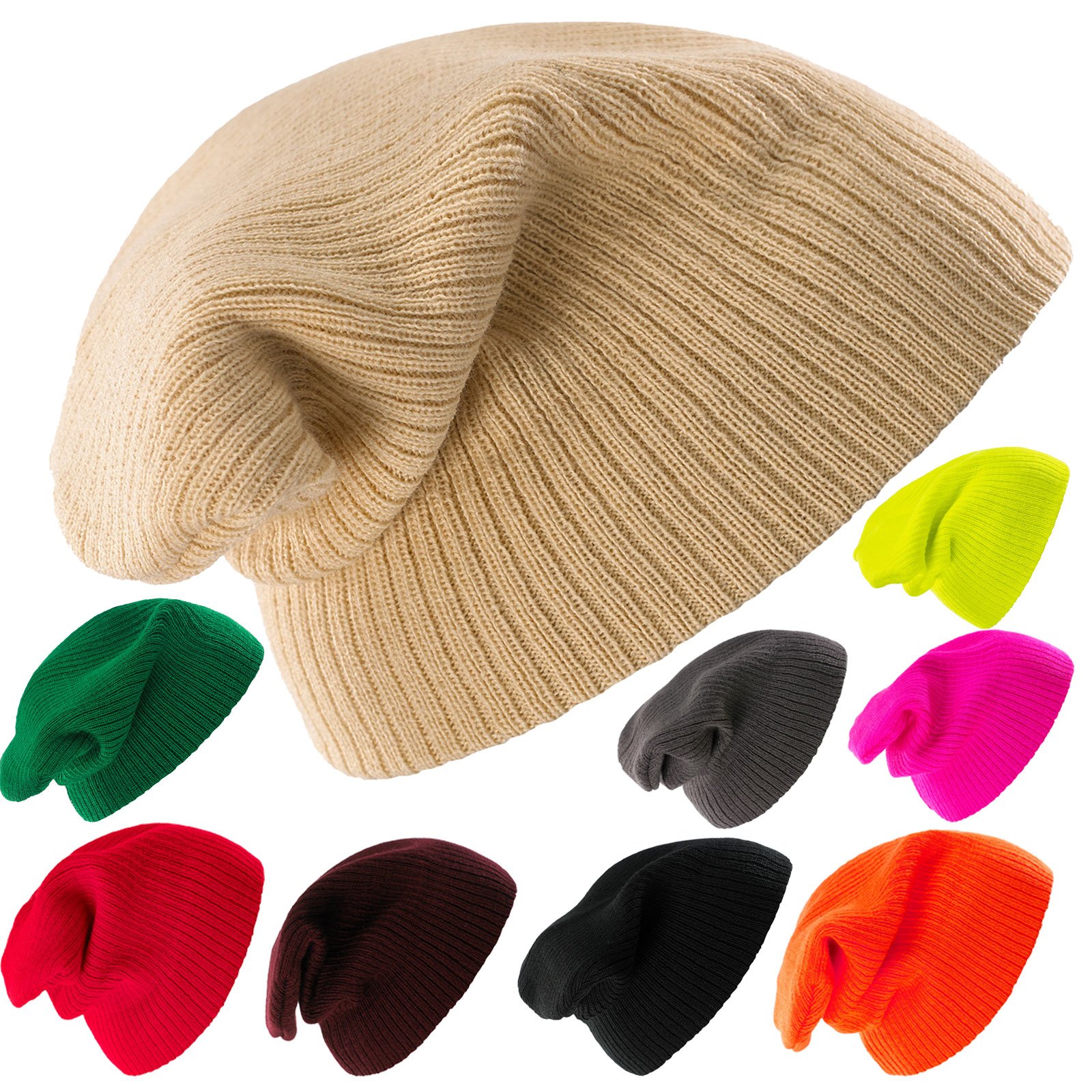 Funy Slouch Beanie - Unisex Winter Hat for Kids & Adults - London Wool Knitted Warm Ski Snowboard Hat for Boys & Girls - Perfect for Cold Weather, Skiing, Snowboarding & Outdoor Activities