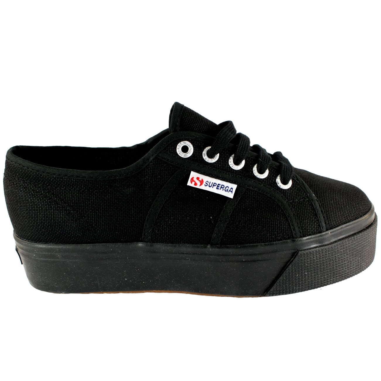 Superga Women's 2790 Classic Low Top Canvas Sneakers - Comfortable Casual Flatform Plimsolls Shoes in Black (Sizes 11-42) | Perfect for Everyday Wear, Street Style & Summer Outfits
