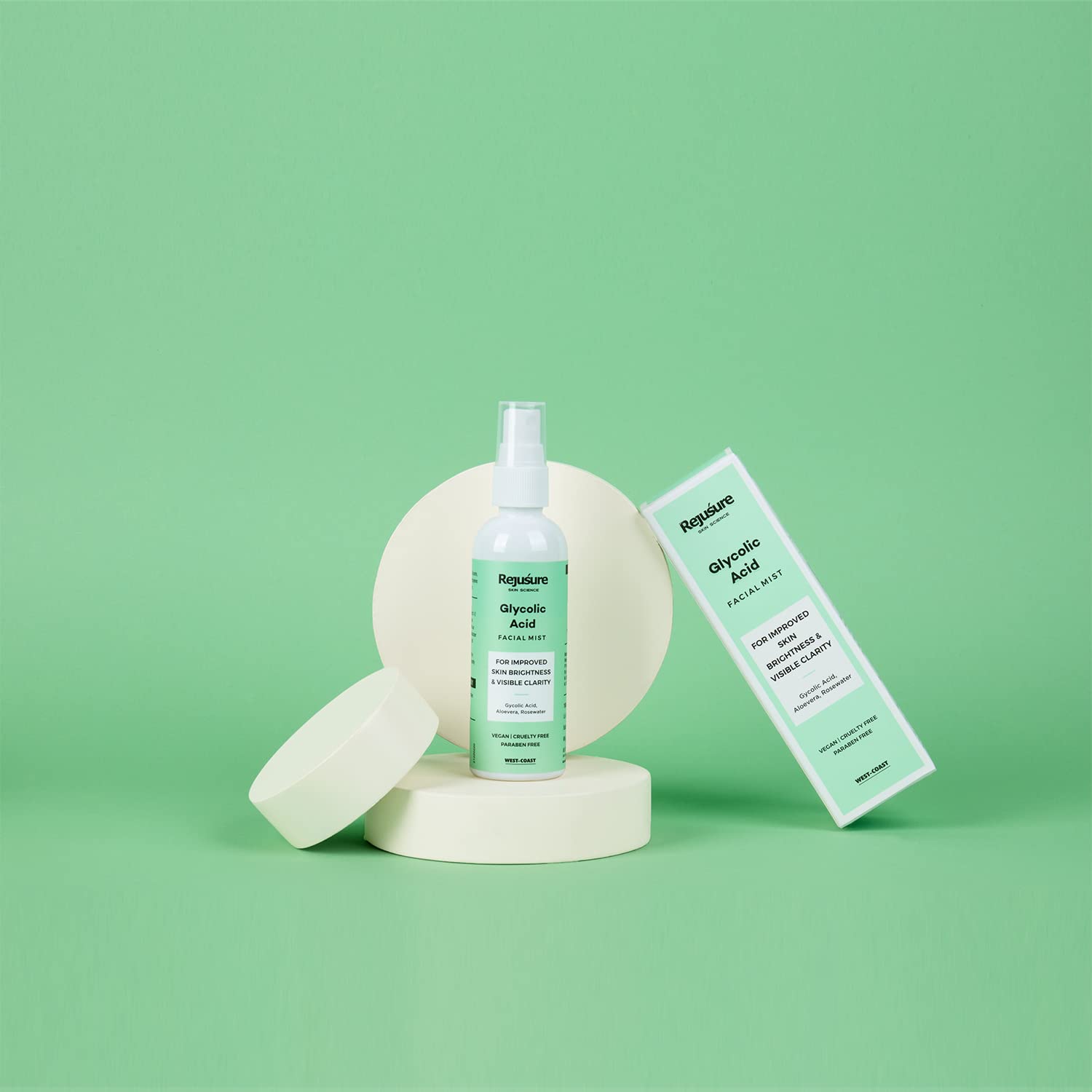 Rejusure Glycolic Acid Face Mist - Exfoliating & Hydrating Facial Spray for Skin Brightness & Clarity | 100ml | Perfect for Daily Skincare Routine & On-the-Go Refreshment