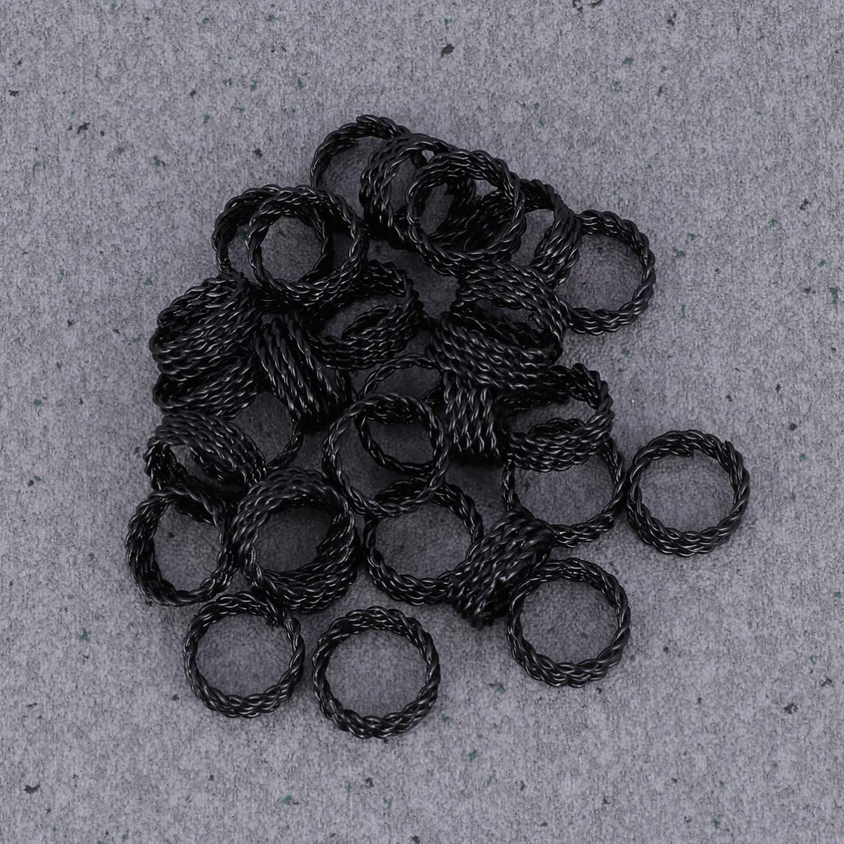 Supvox 30pcs Adjustable Dreadlock Cuffs - Black Hair Braiding Beads & Clips for Wigs, Braids, and Extensions | Perfect for Cosplay, Festivals, and Protective Hairstyles