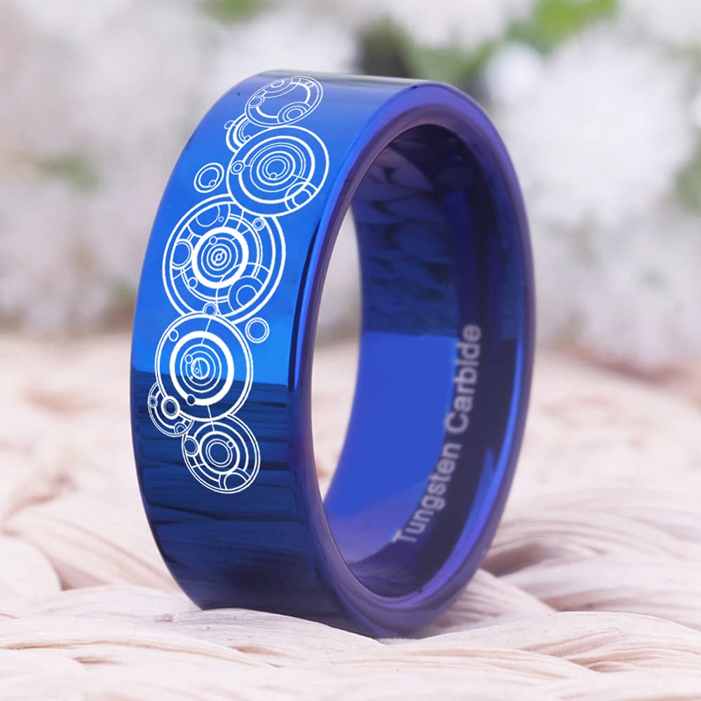Doctor Who CLOUD DANCER Tungsten Carbide Wedding Ring for Men & Women - Custom Engraved Engagement Band - Perfect for Sci-Fi Fans & Couples