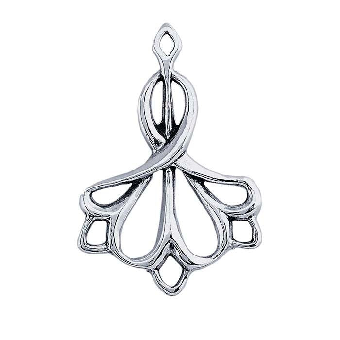 Vintage Sterling Silver Filigree Art Deco Jewelry Components - DIY Custom Craft Supplies (Pack of 2) for Necklace Making, Earring Design & Scrapbooking